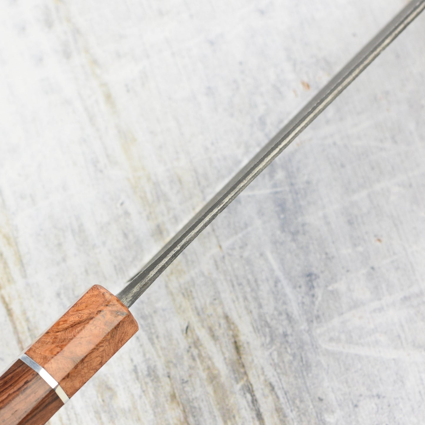 Hinoura Shirogami #2 Matsuba Damascus 9.4" Kiritsuke Gyuto