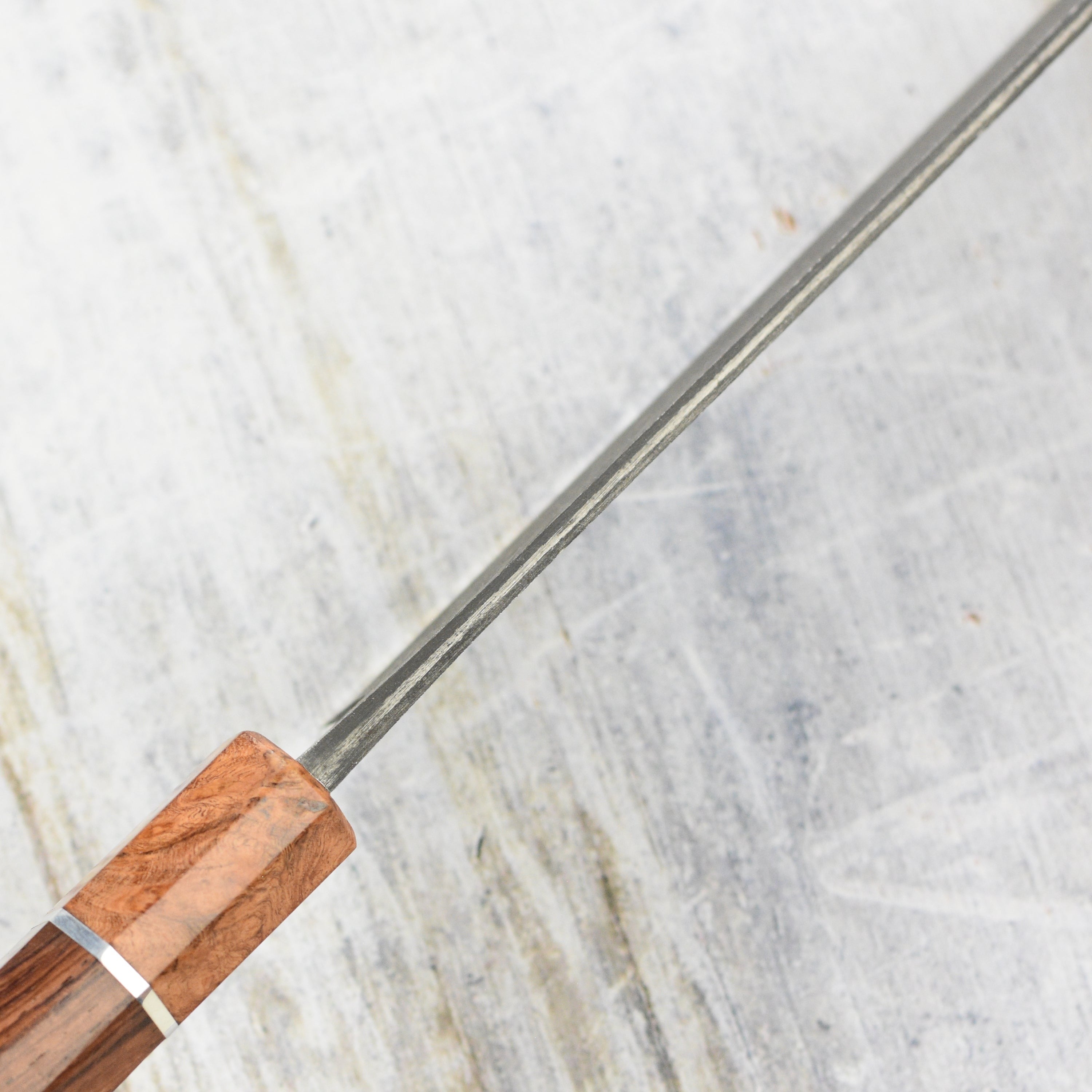 Hinoura Shirogami #2 Matsuba Damascus 9.4" Kiritsuke Gyuto