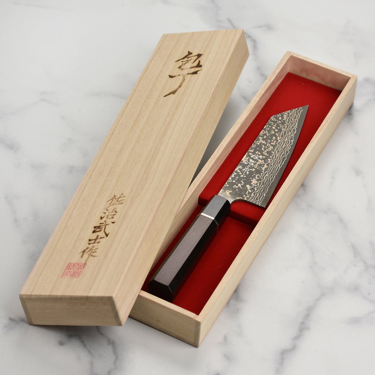 Saji Black Gold Damascus 6.7" Bunka