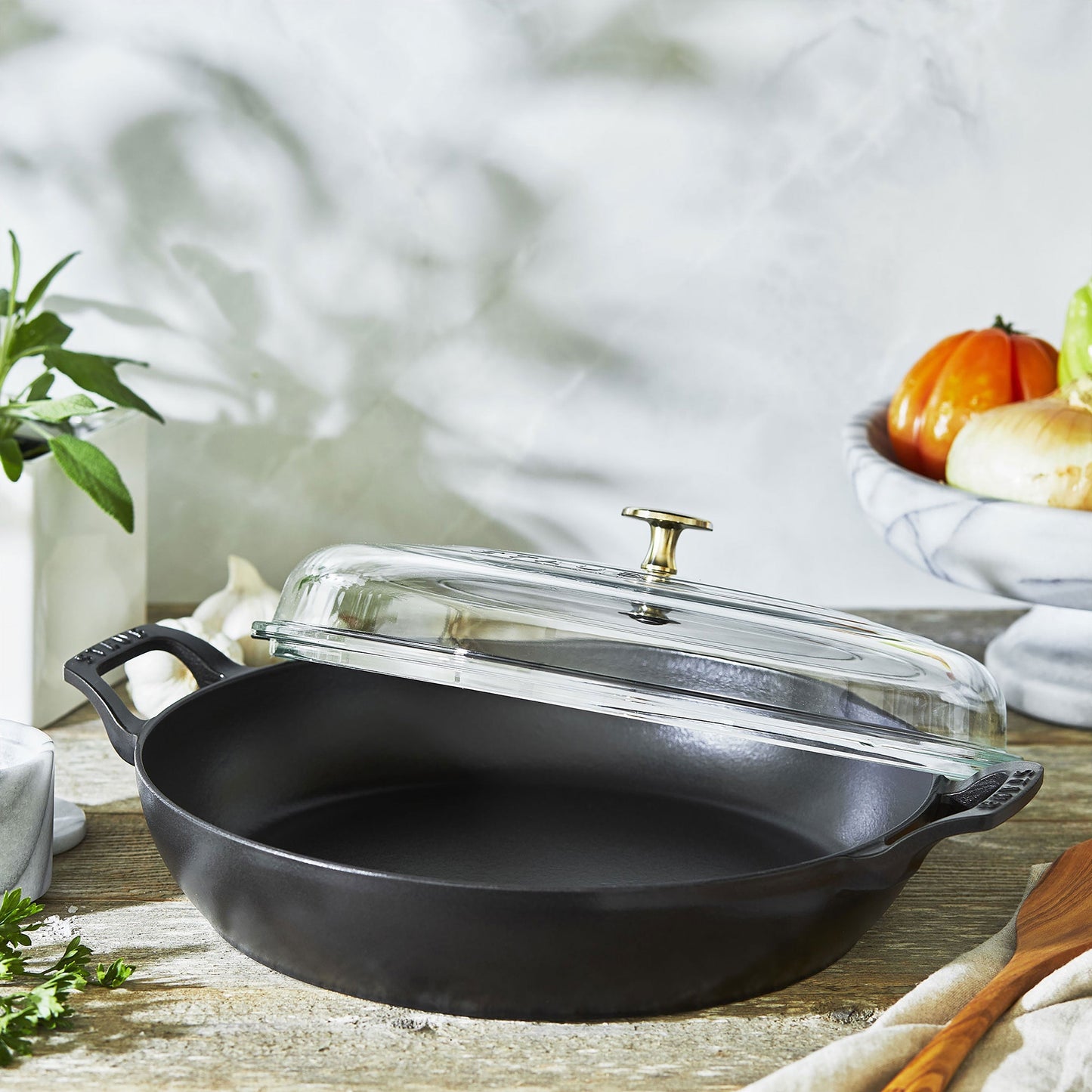 Staub 3.5-quart Matte Black Braiser with Glass Lid