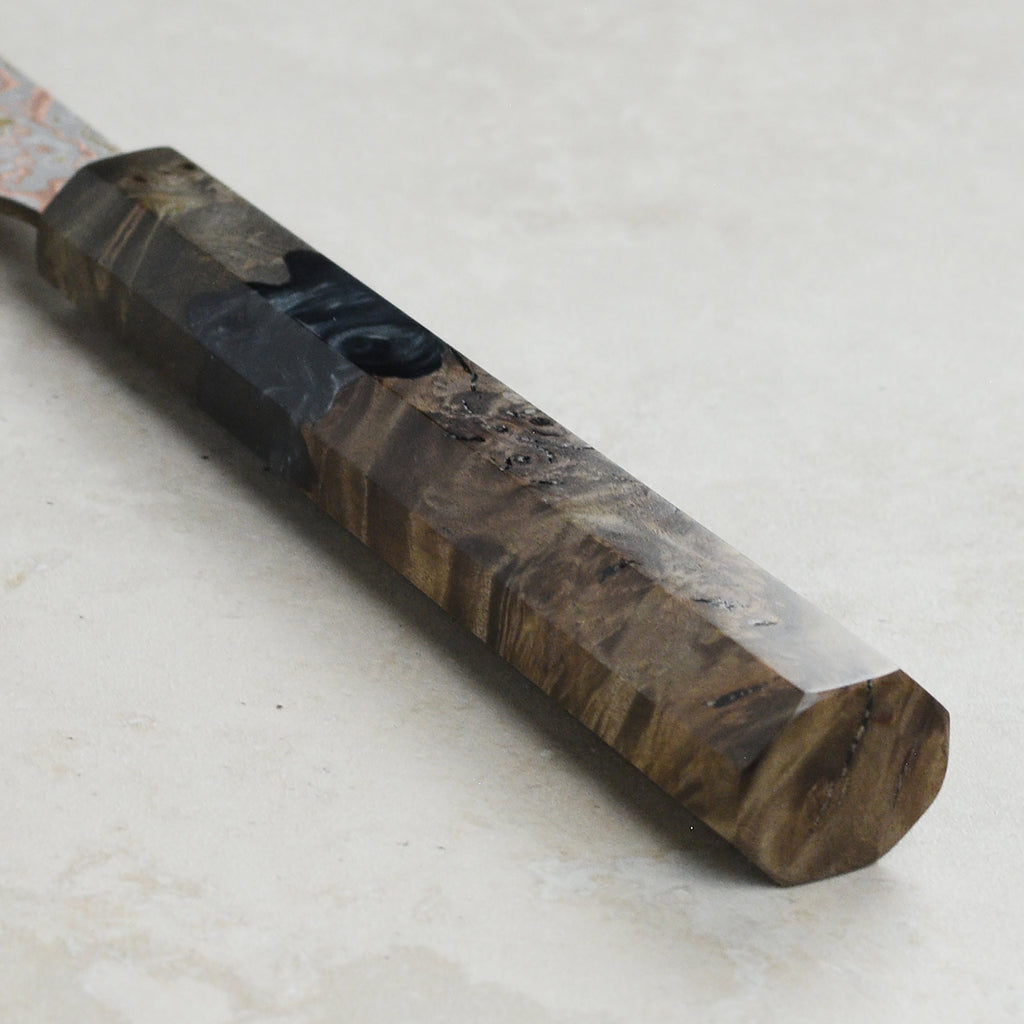 Saji Rainbow Damascus Nashiji 3.5" Petty, Stabilized Birch
