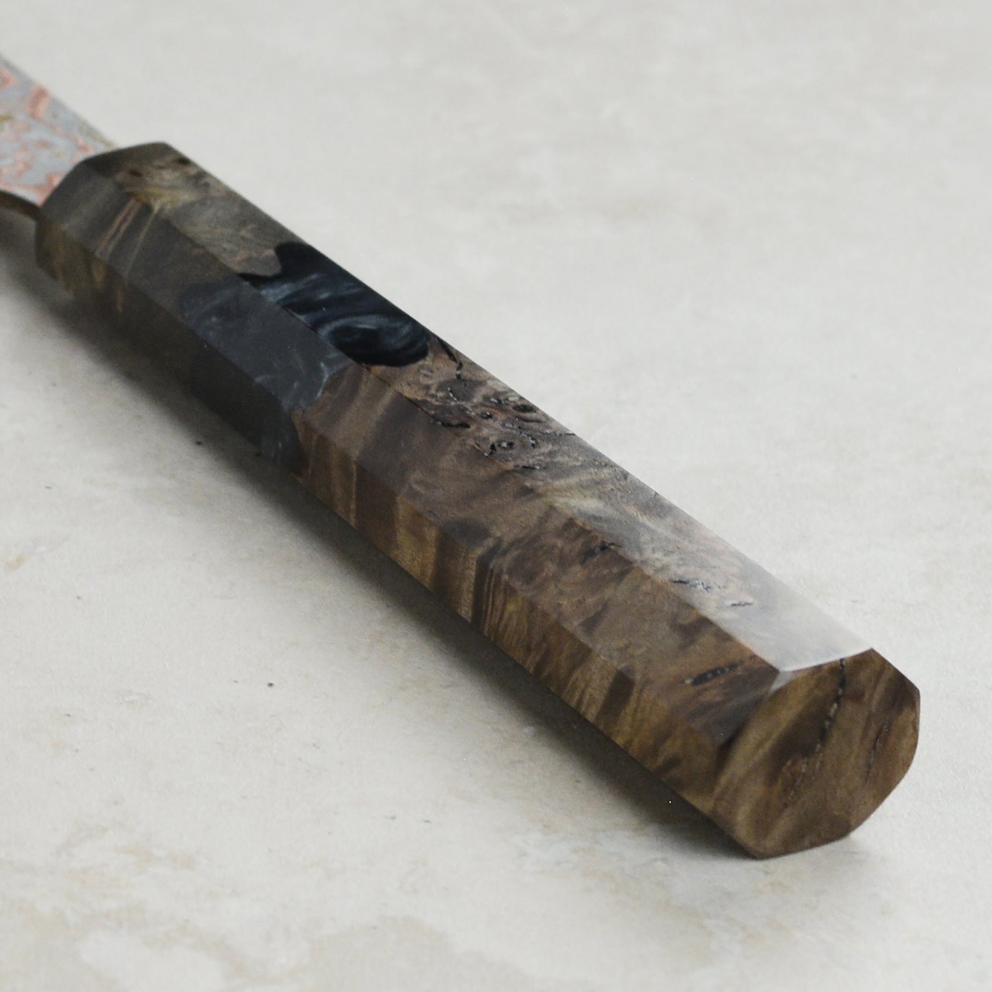 Saji Rainbow Damascus Nashiji 3.5" Petty, Stabilized Birch