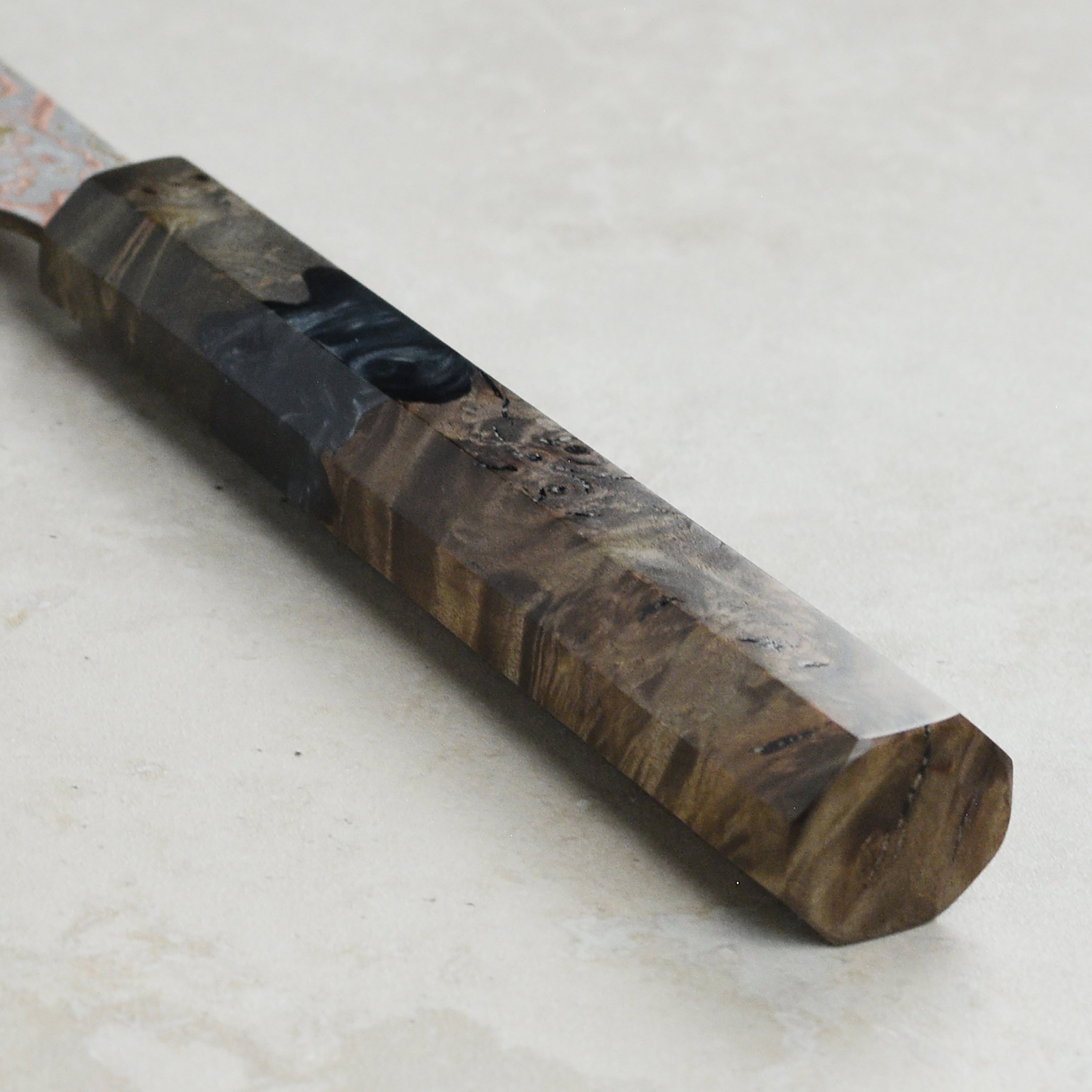Saji Rainbow Damascus Nashiji 3.5" Petty, Stabilized Birch