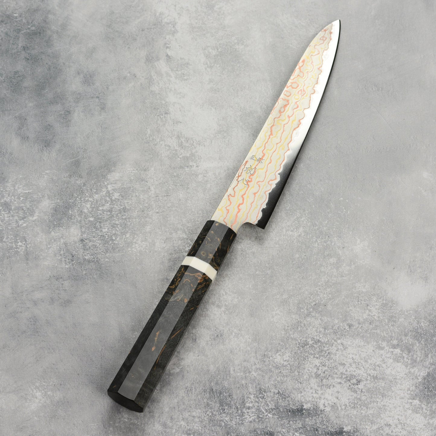 Hatsukokoro Hayabusa Aogami #2 Rainbow Damascus 5.9" Petty
