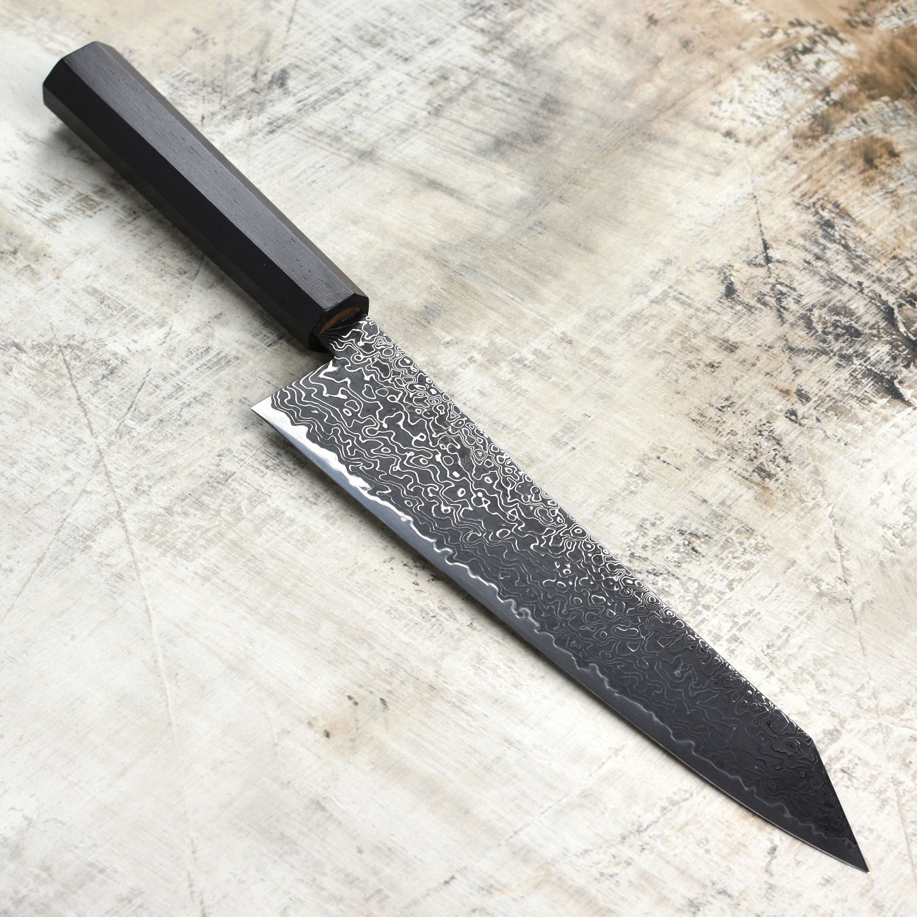 Hatsukokoro Ryuhyo SG2 Kurozome Damascus 9.4" Kiritsuke Gyuto