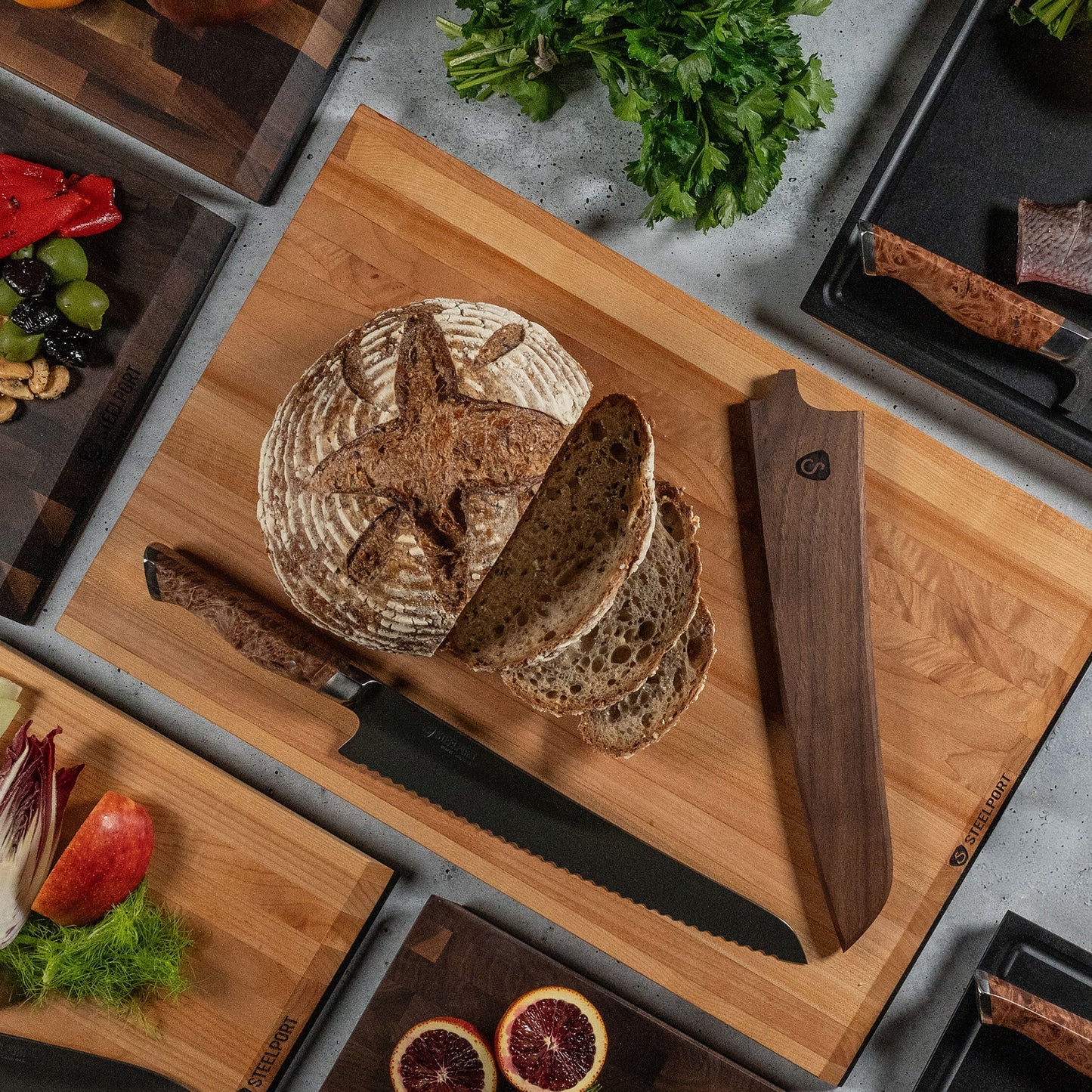 Steelport SteelCore 2-in-1 Maple Cutting Board, 18x12"