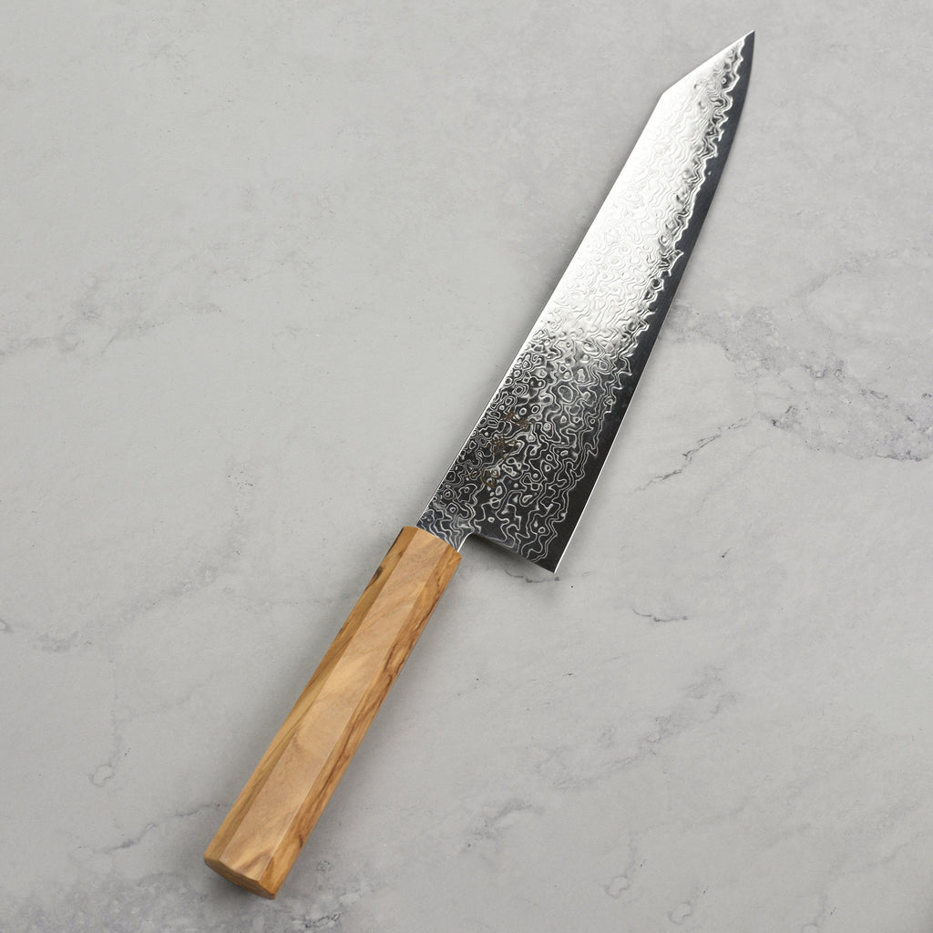 Hatsukokoro Ryuhyo SG2 Damascus 9.4" Kiritsuke Gyuto, Olivewood