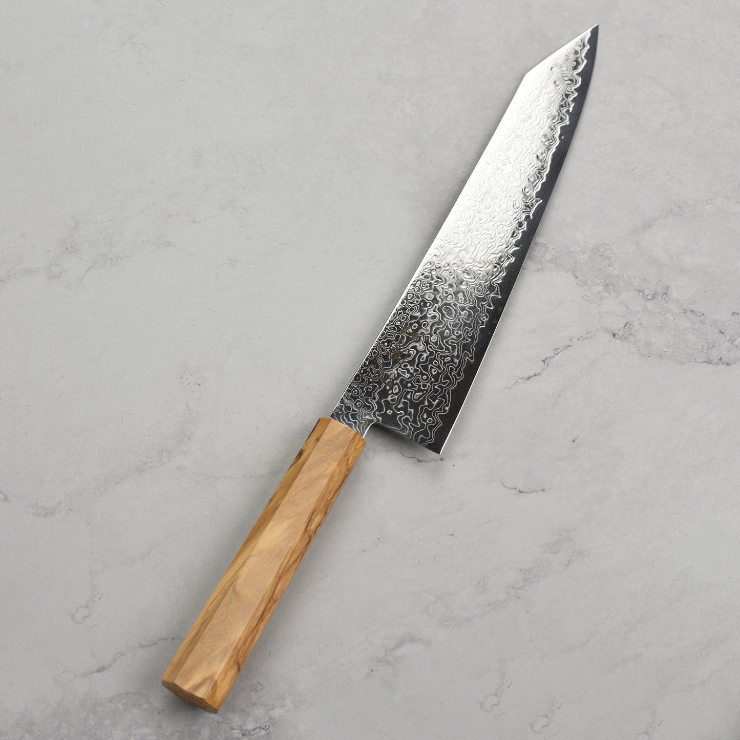 Hatsukokoro Ryuhyo SG2 Damascus 9.4" Kiritsuke Gyuto, Olivewood