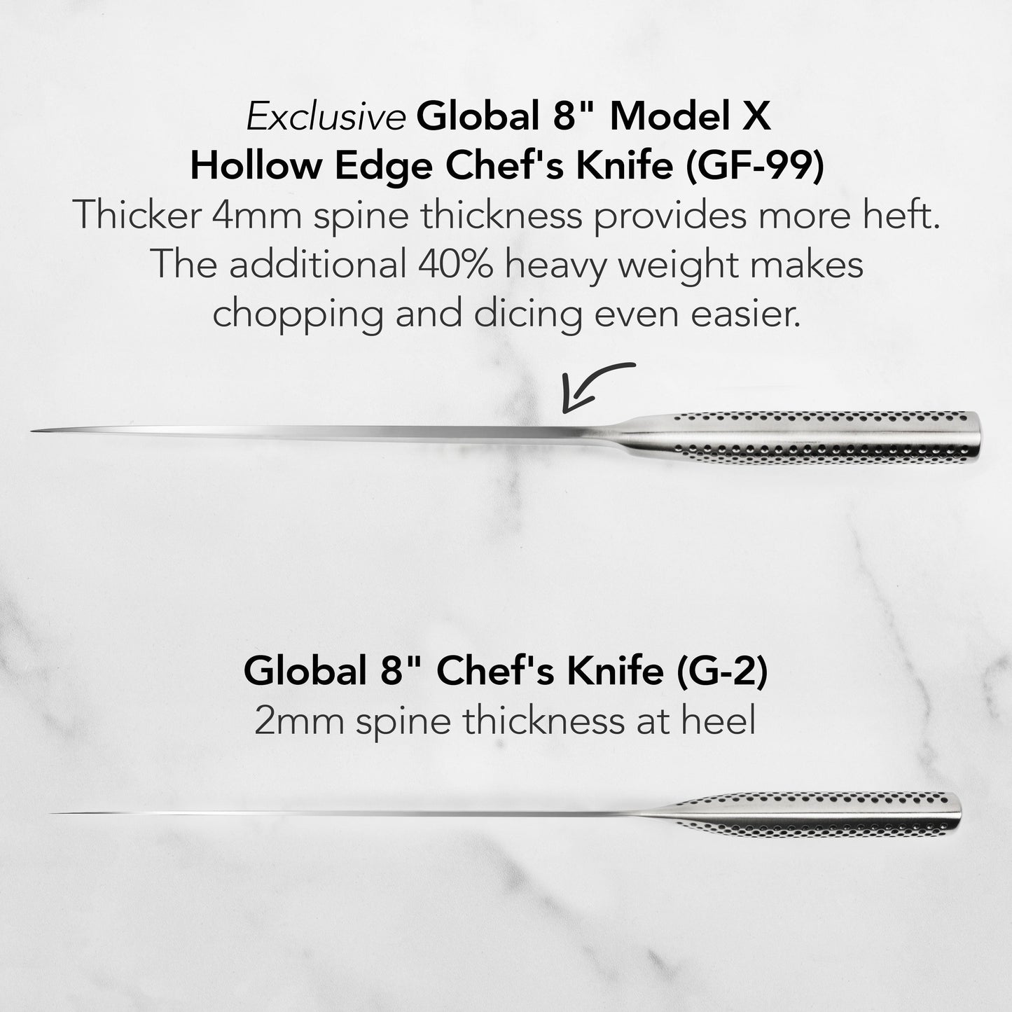Global Model X 8" Hollow Edge Chef's Knife