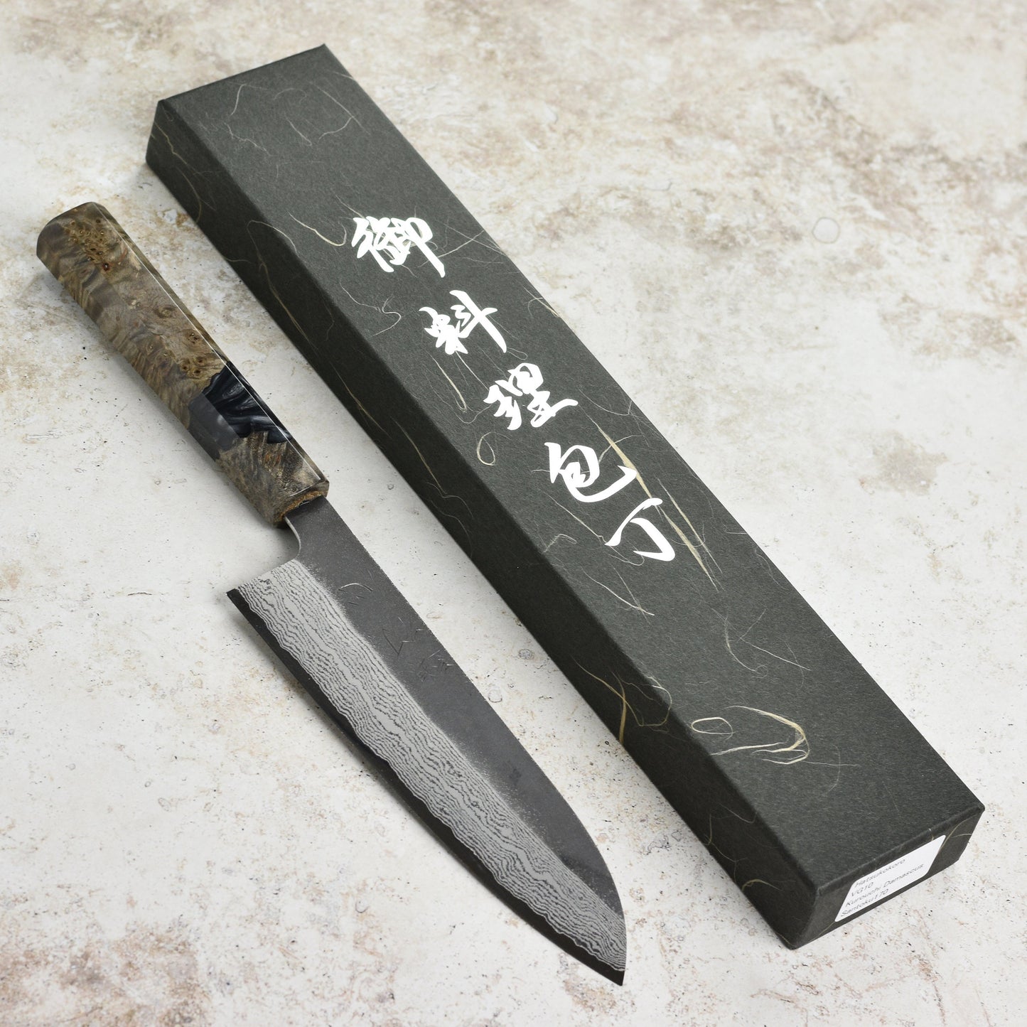 Hatsukokoro Atelier Kurouchi Damascus 6.7" Santoku