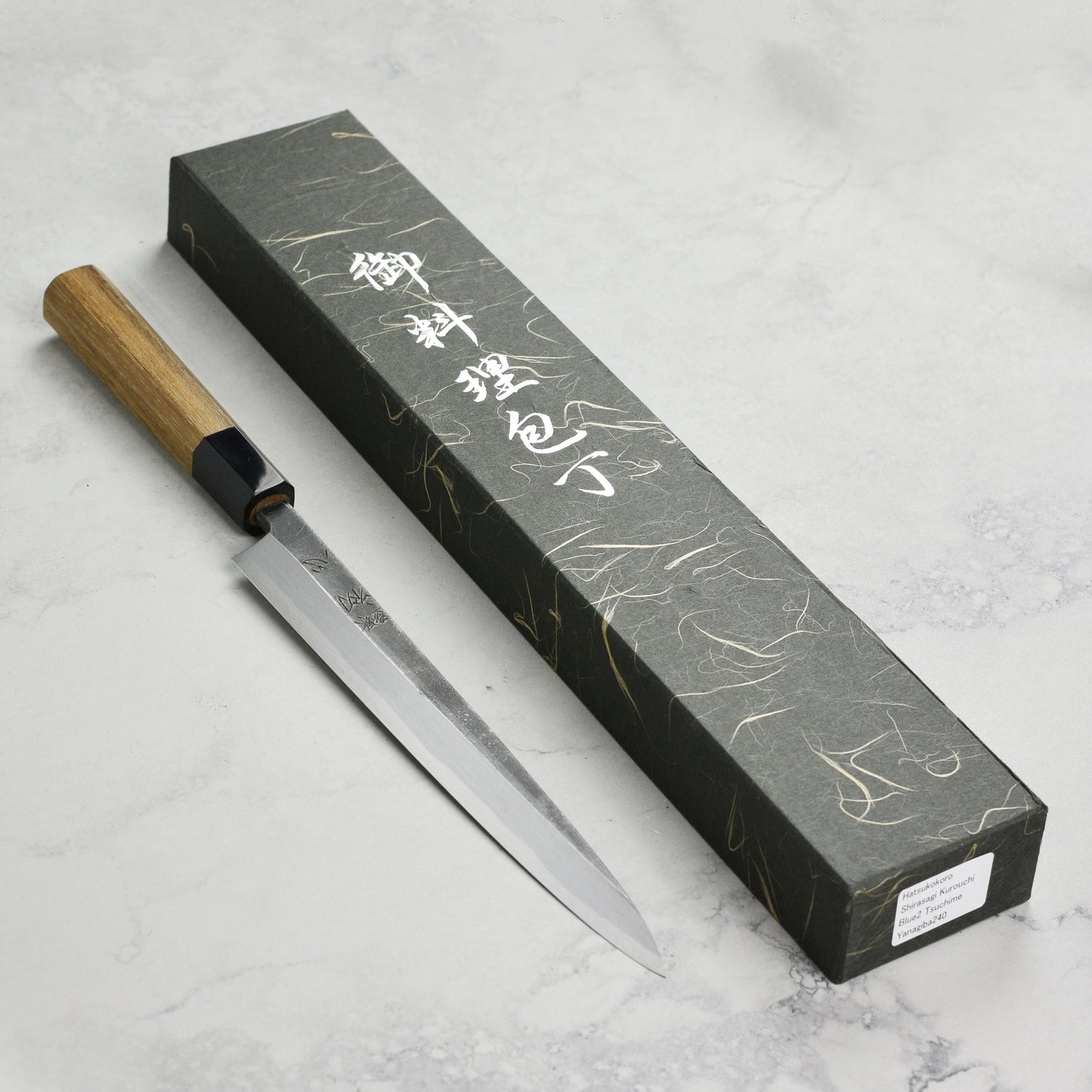 Hatsukokoro Shirasagi Aogami #2 Kurouchi Single-Bevel 9.4" Yanagiba