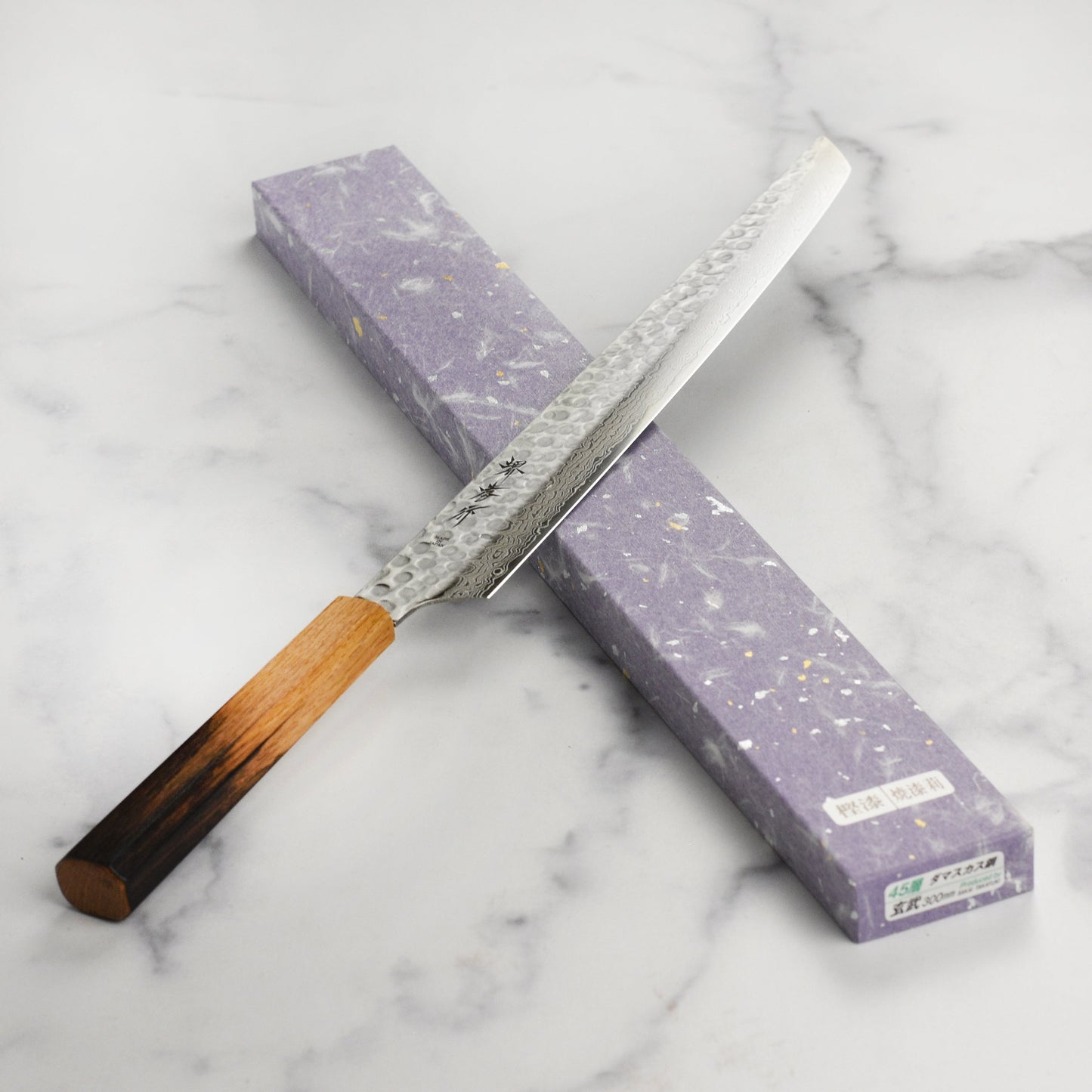 Takayuki Tsuchime Damascus Urushi 11.8" Sakimaru-Yanagiba