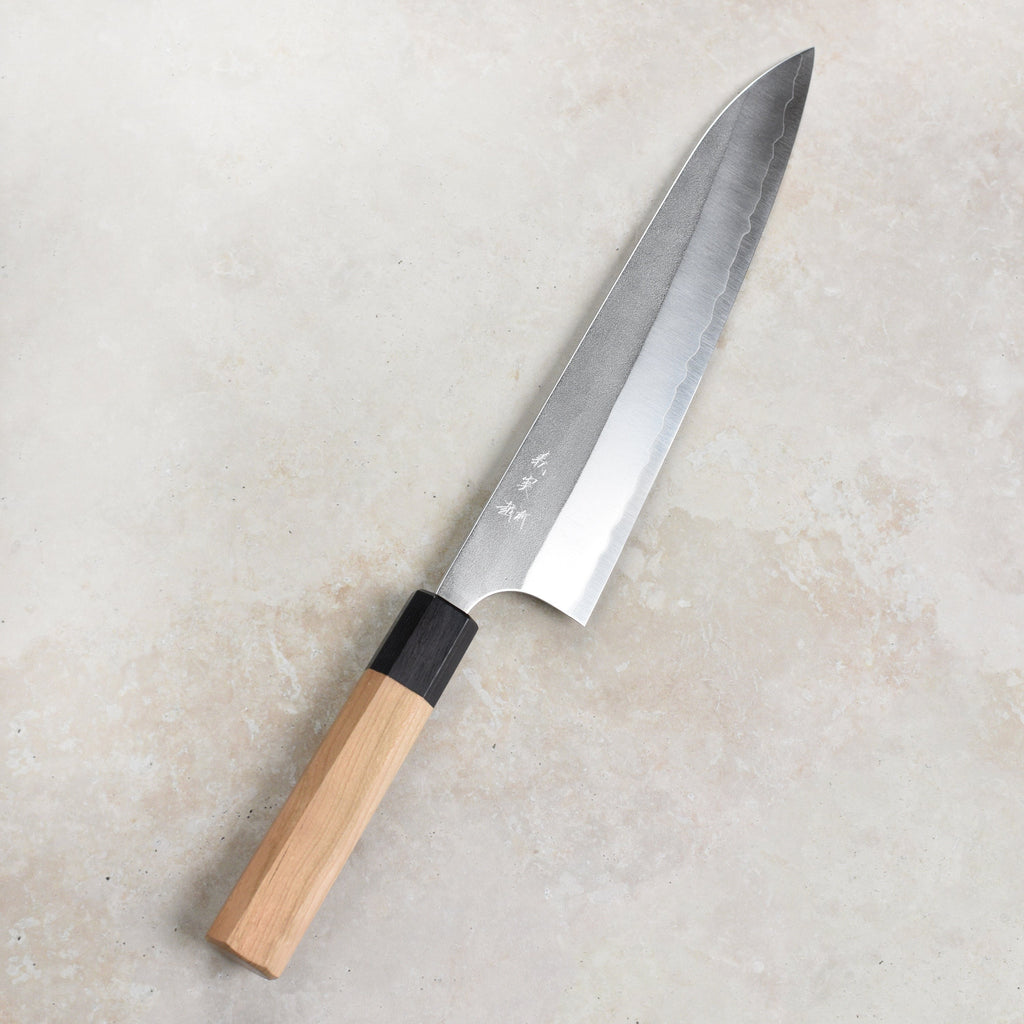 Yoshimi Kato Ginsan Nashiji Stainless Clad 8.25" Gyuto