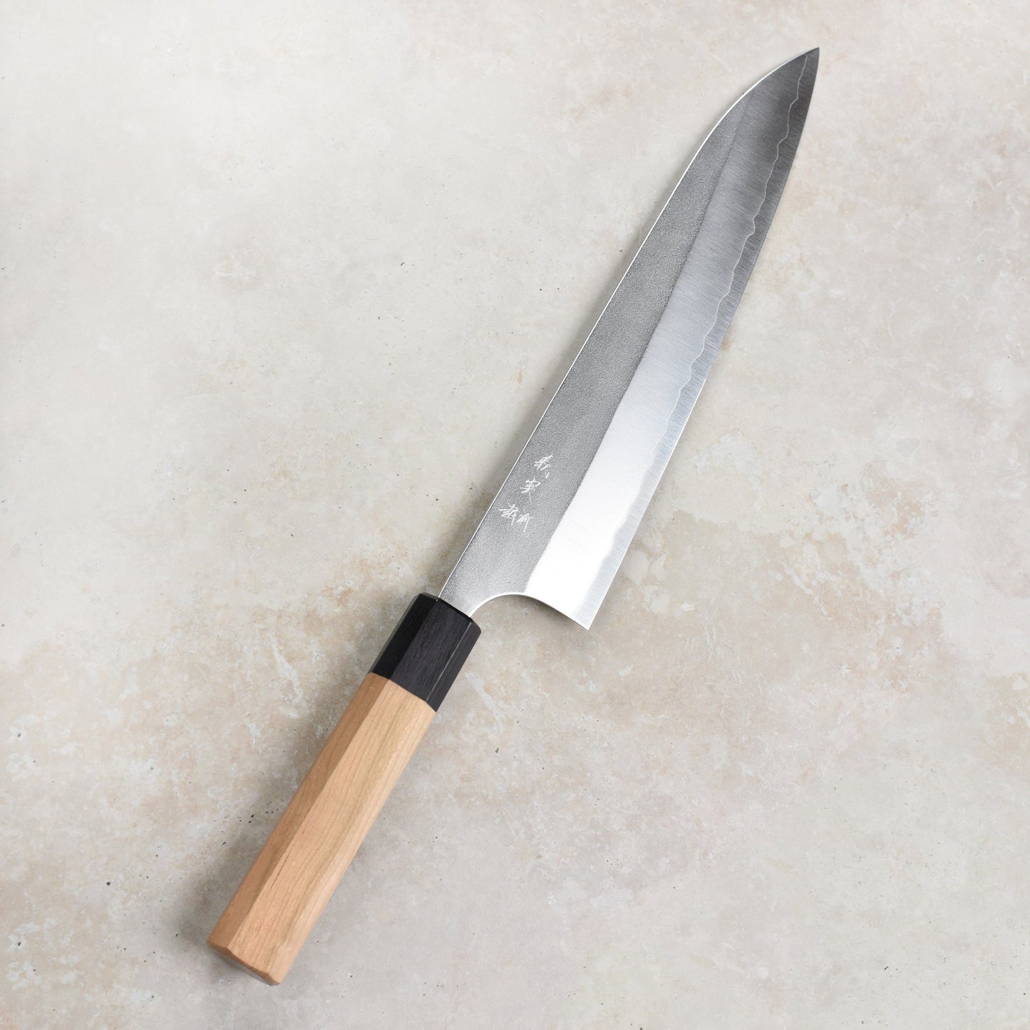 Yoshimi Kato Ginsan Nashiji Stainless Clad 8.25" Gyuto