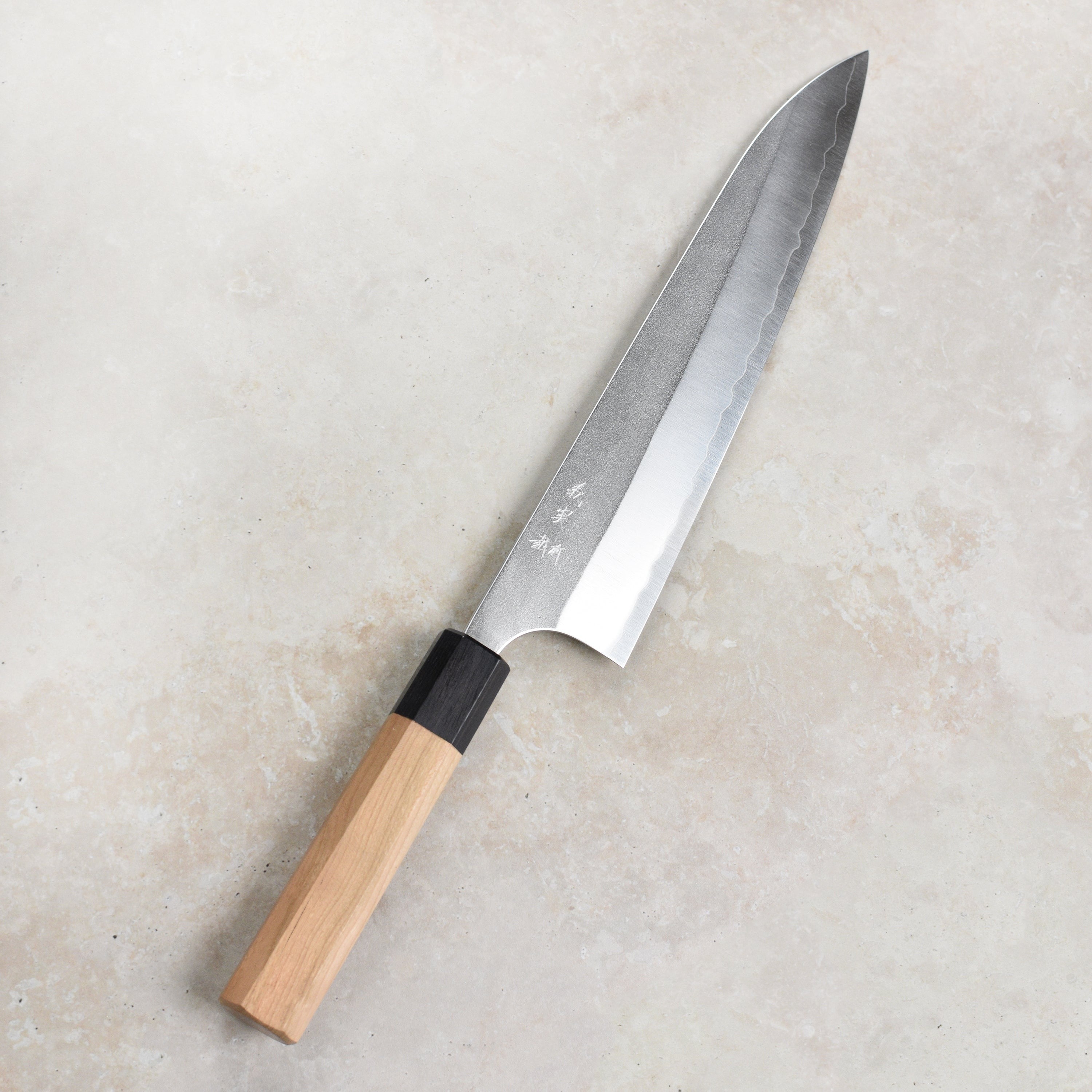Yoshimi Kato Ginsan Nashiji Stainless Clad 8.25" Gyuto