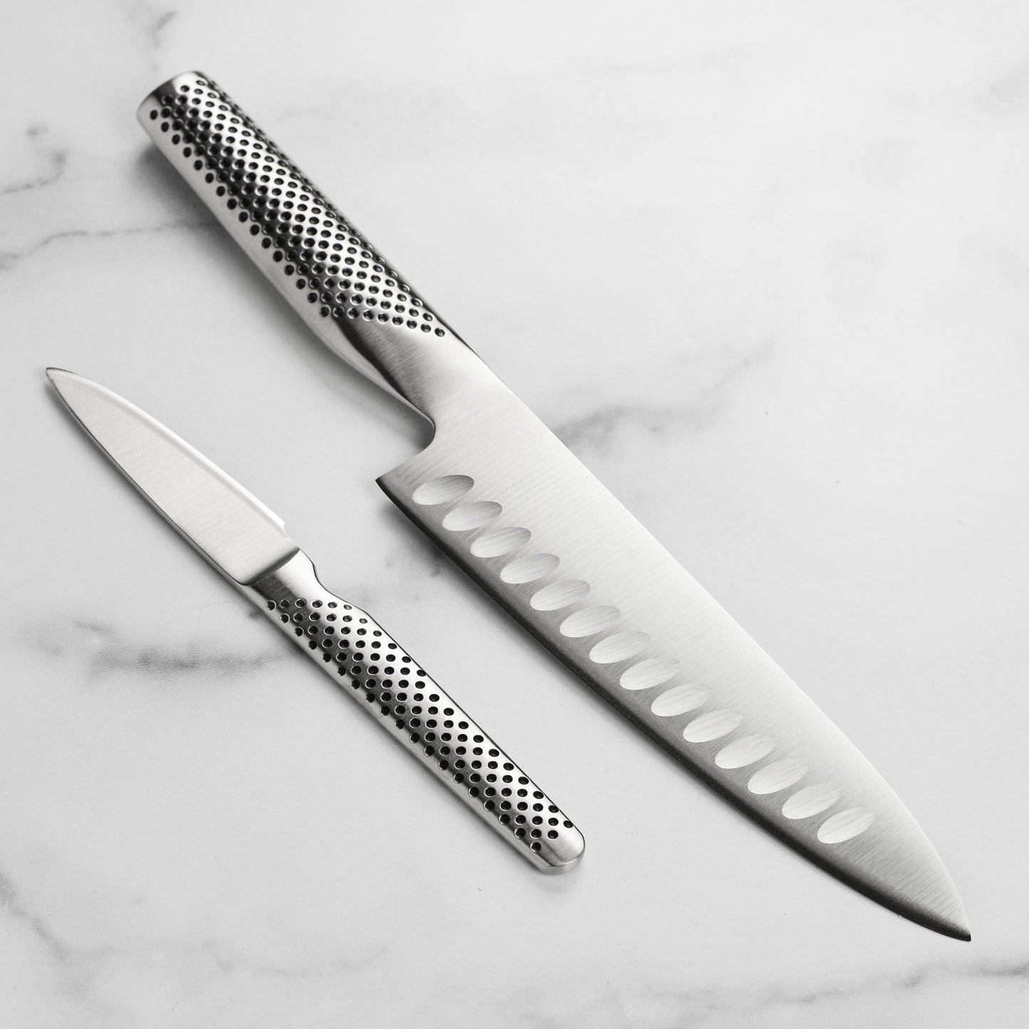 Global 2 Piece Hollow Edge Chef's Knife Set