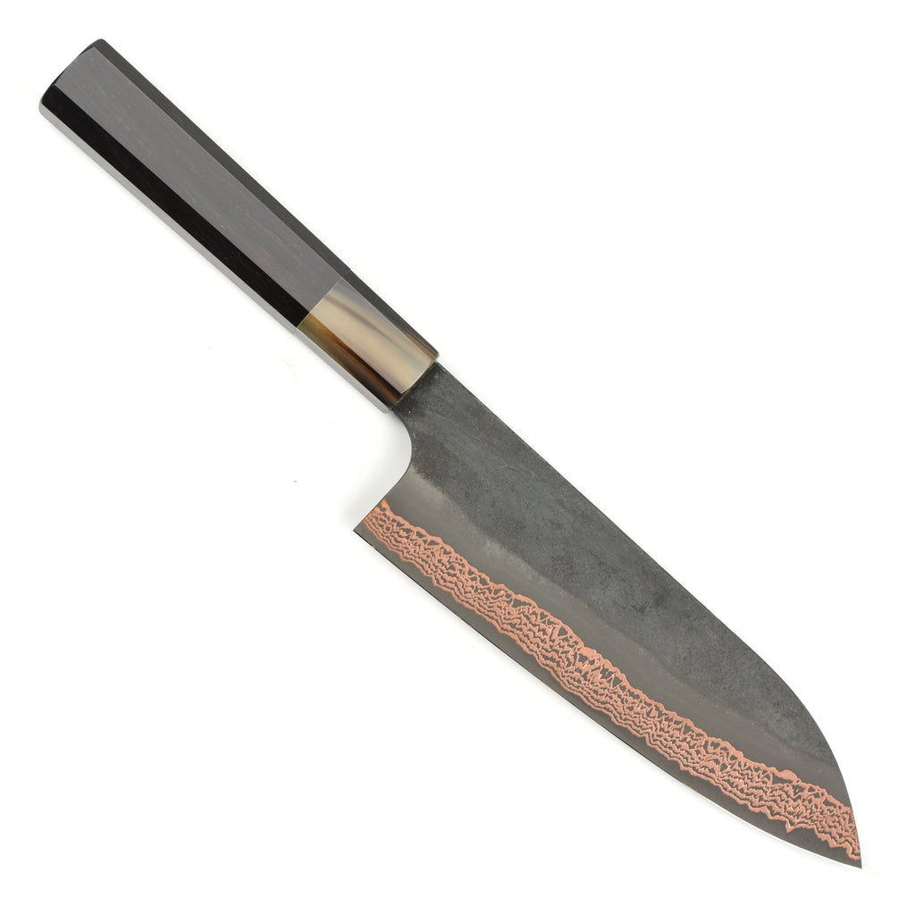 Hatsukokoro Yorokobi SLD Kurouchi Copper Damascus 7" Santoku