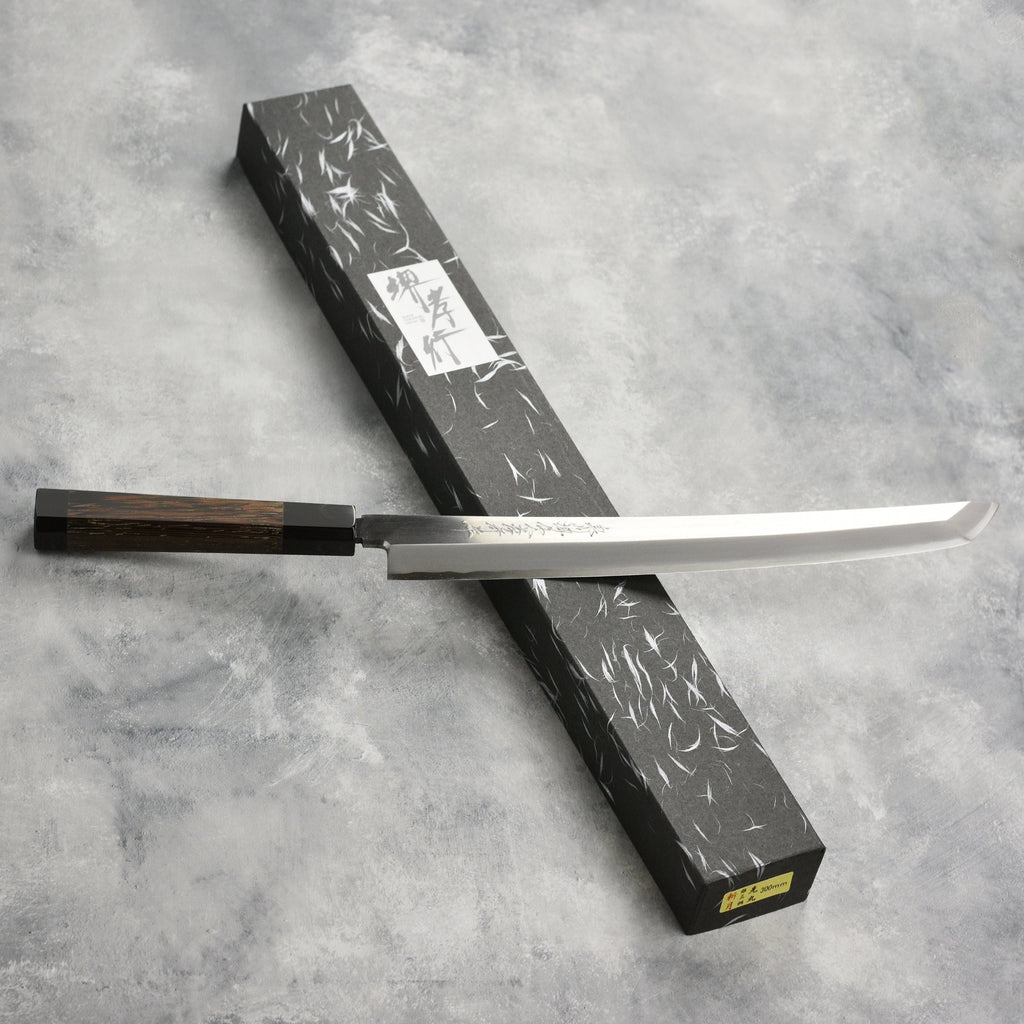 Takayuki Zangetsu Ginsan Single-Bevel 11.8" Sakimaru Takohiki with Saya