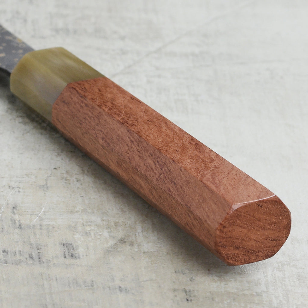 Saji Black Gold Damascus 6.5" Santoku, Quince Wood