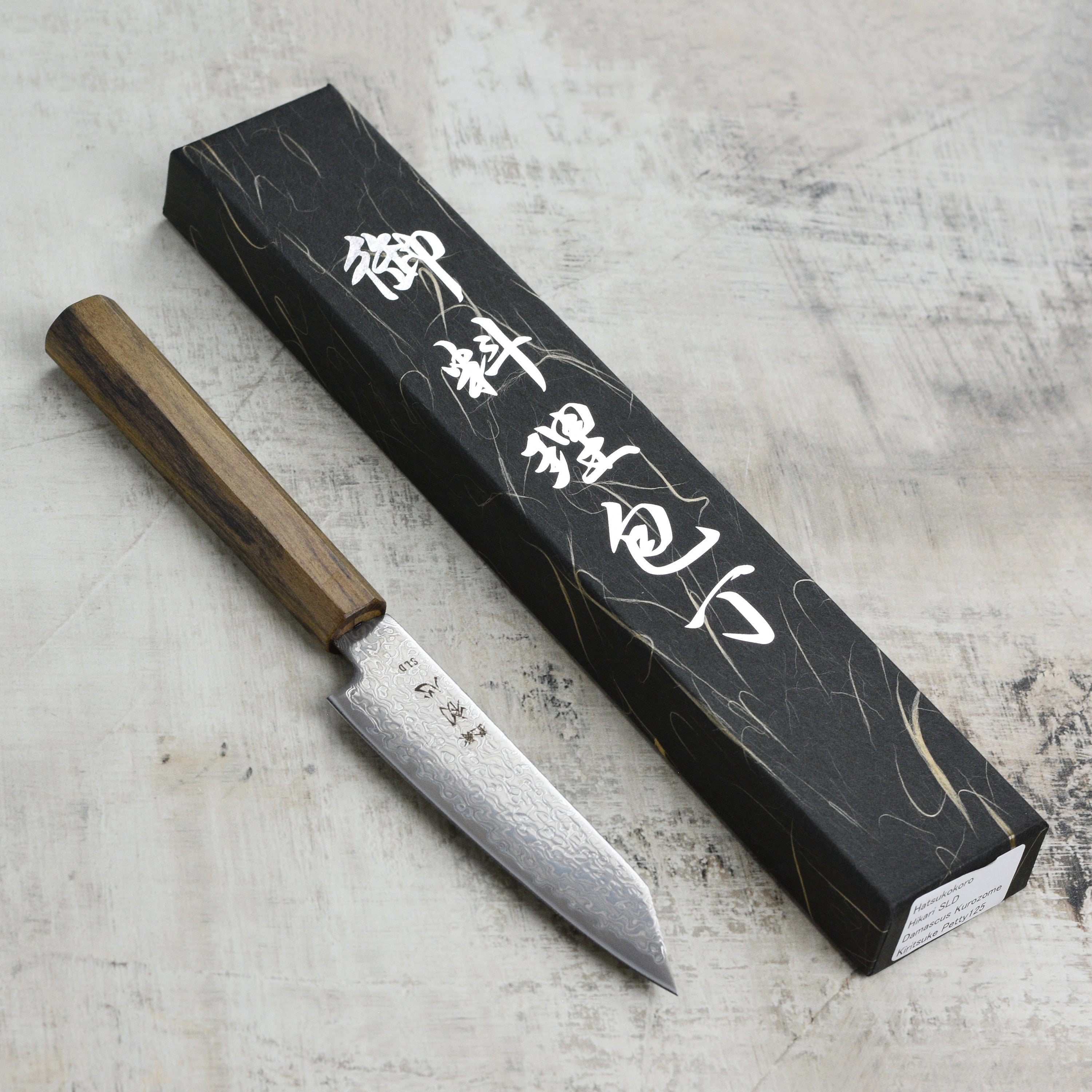Hatsukokoro Hikari SLD Kurozome Damascus 5" Kiritsuke Petty