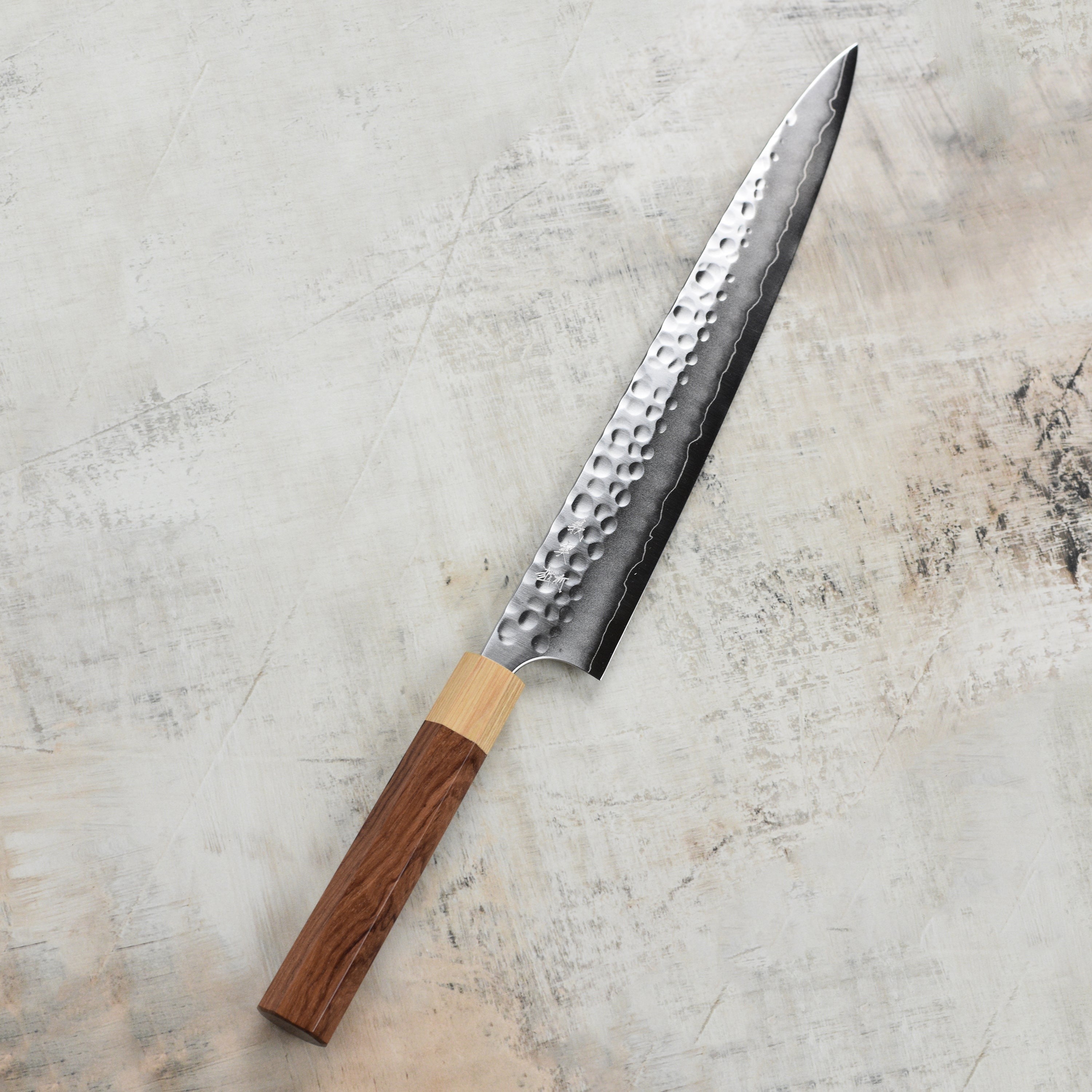 Yoshimi Kato Forged Ginsan Stainless Clad 10.6" Sujihiki