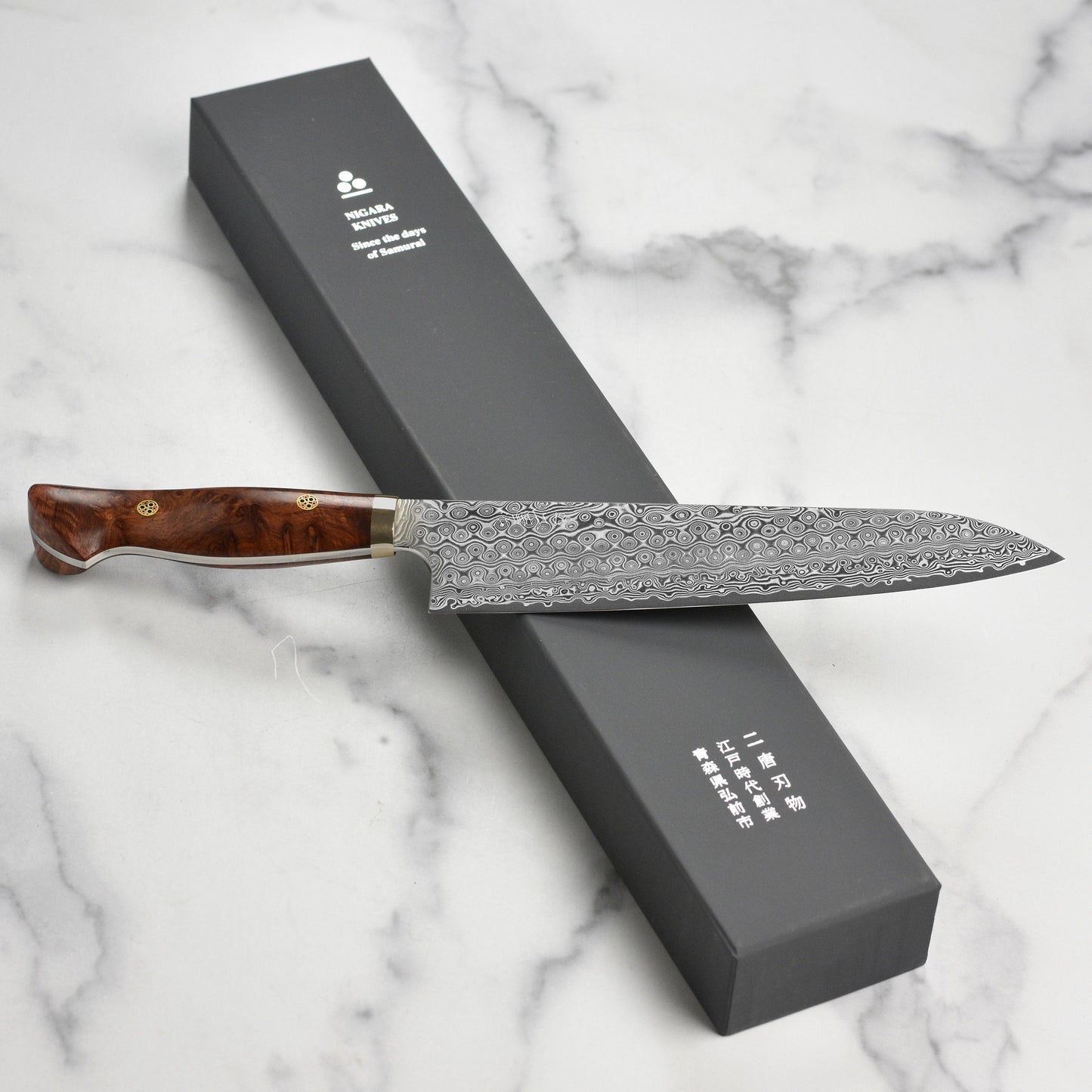 Nigara Anmon SG2 Damascus 9.4" Gyuto, Quince Wood