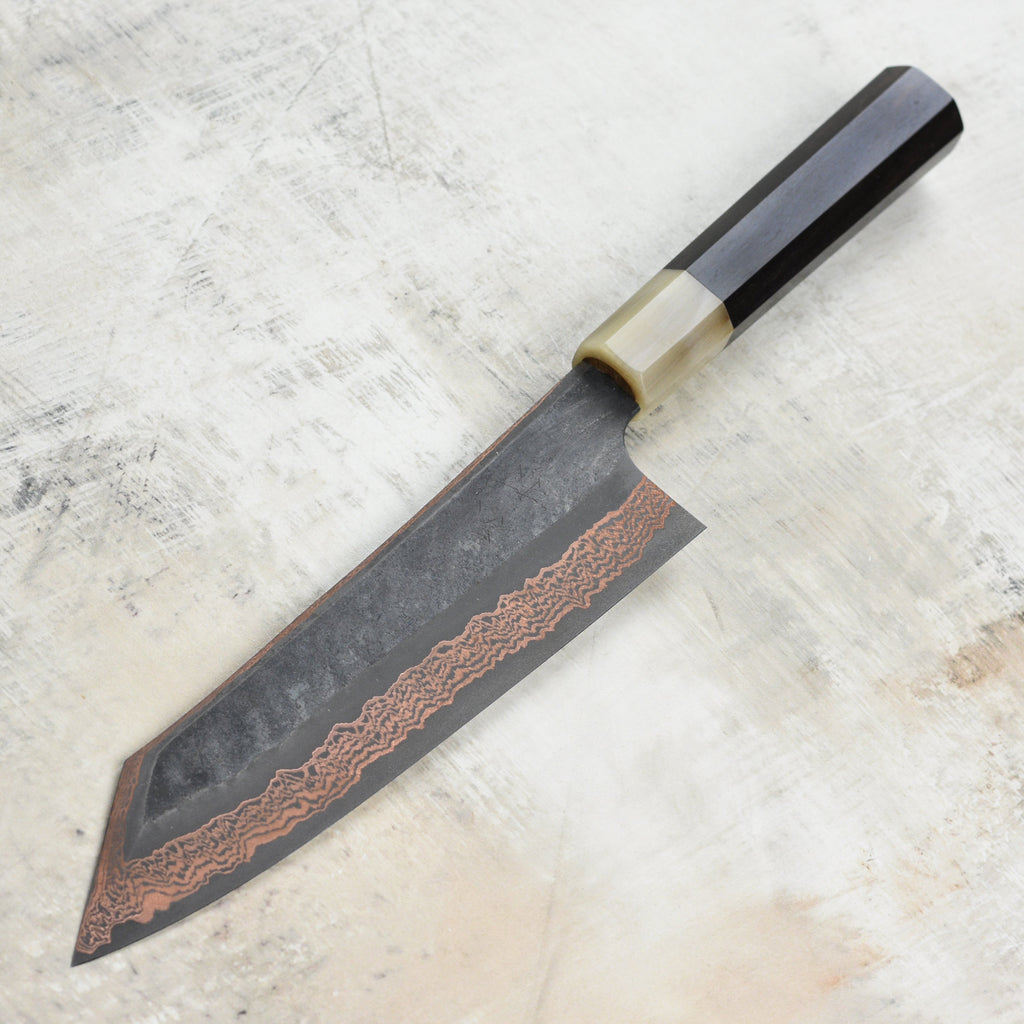 Hatsukokoro Yorokobi SLD Kurouchi Copper Damascus 8.25" Kiritsuke