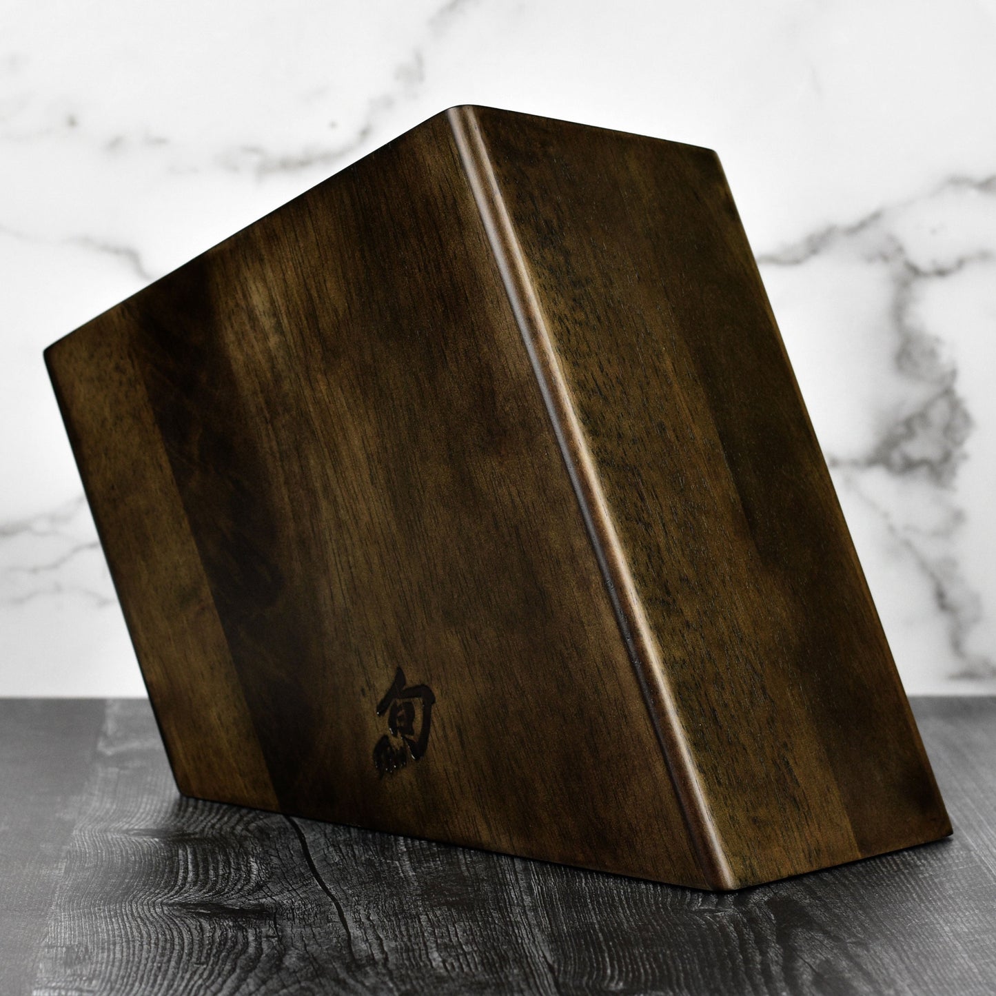 Shun 17 Slot Angled Knife Block, Walnut Finish
