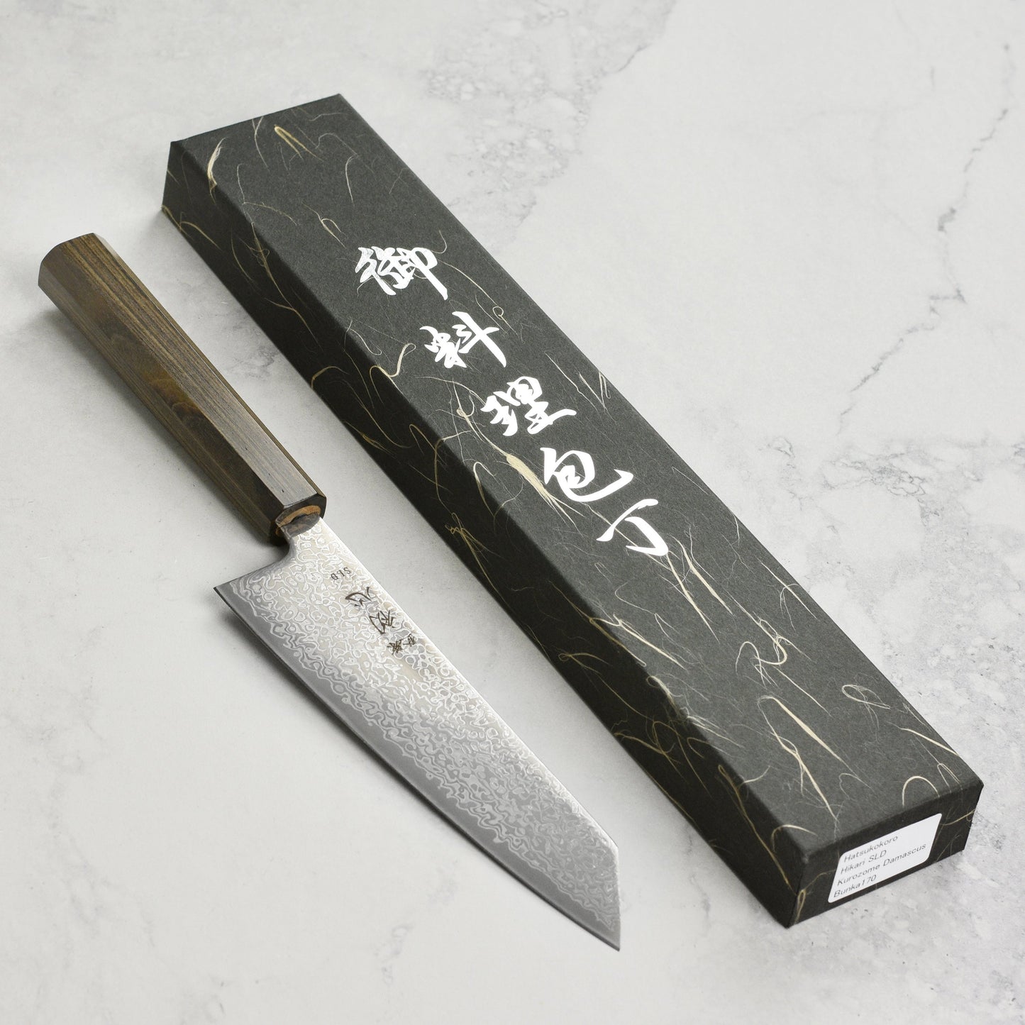 Hatsukokoro Hikari SLD Kurozome Damascus 6.7" Bunka