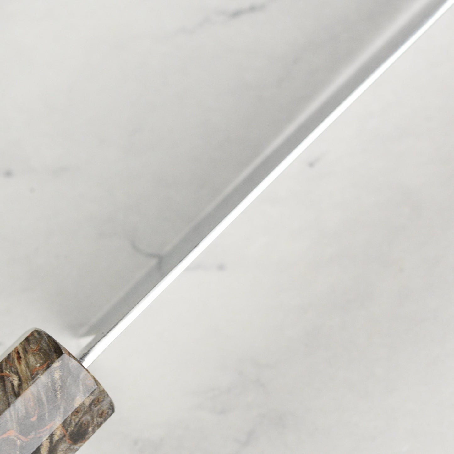 Hatsukokoro Ryuhyo SG2 Damascus 9.4" Kiritsuke Gyuto, Stabilized Birch