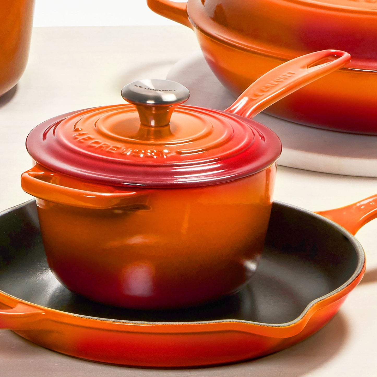 Le Creuset Signature Cast Iron 1.75-quart Flame Saucepan