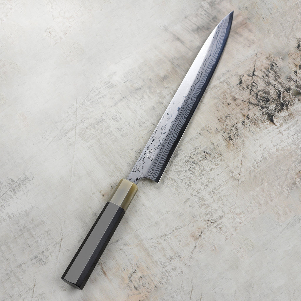 Hatsukokoro x Yauji Aogami #2 Damascus 10.6" Single-Bevel Yanagiba