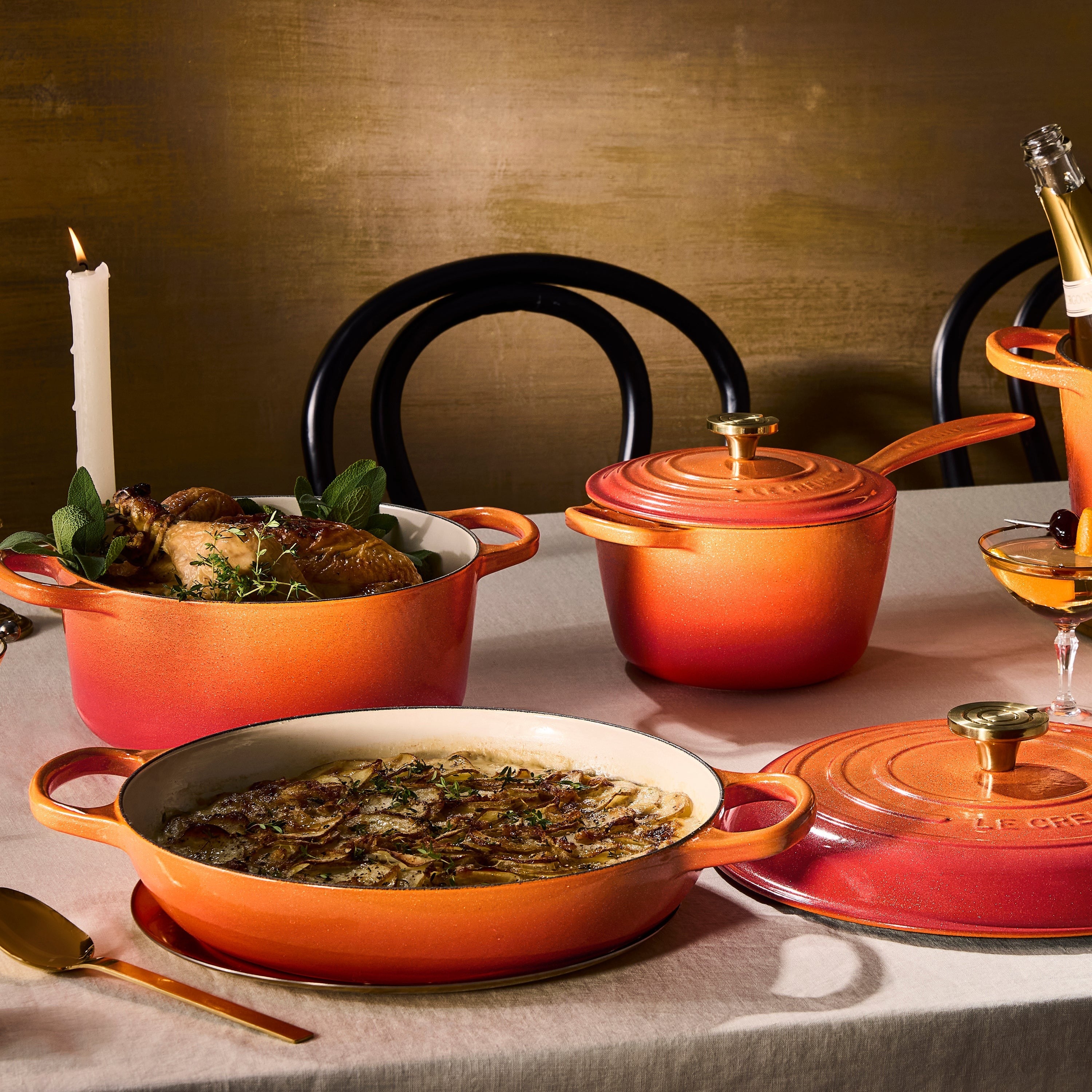 Le Creuset Signature Cast Iron 3.5-quart Flamme Doree Braiser
