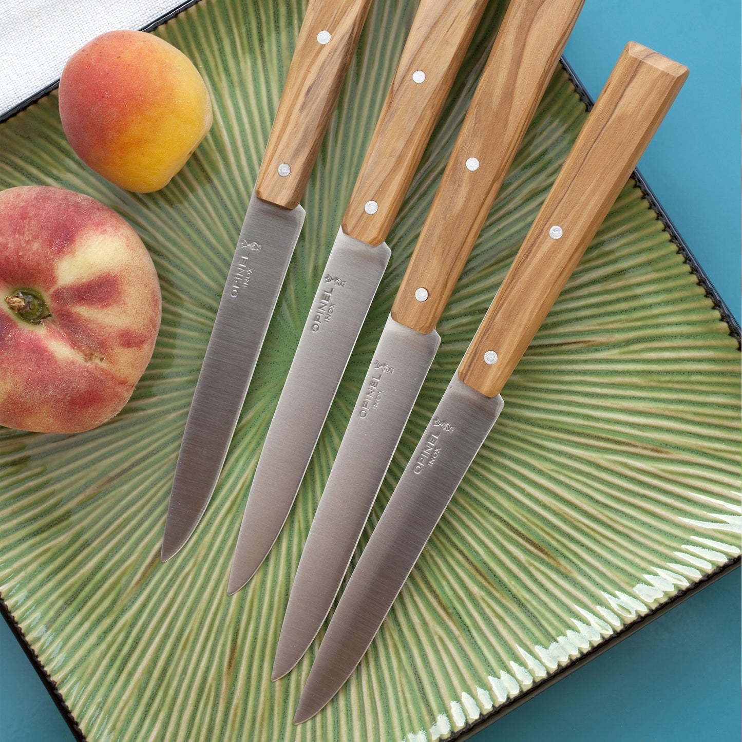 Opinel 4 Piece Olive Wood Handle Steak Knife Set