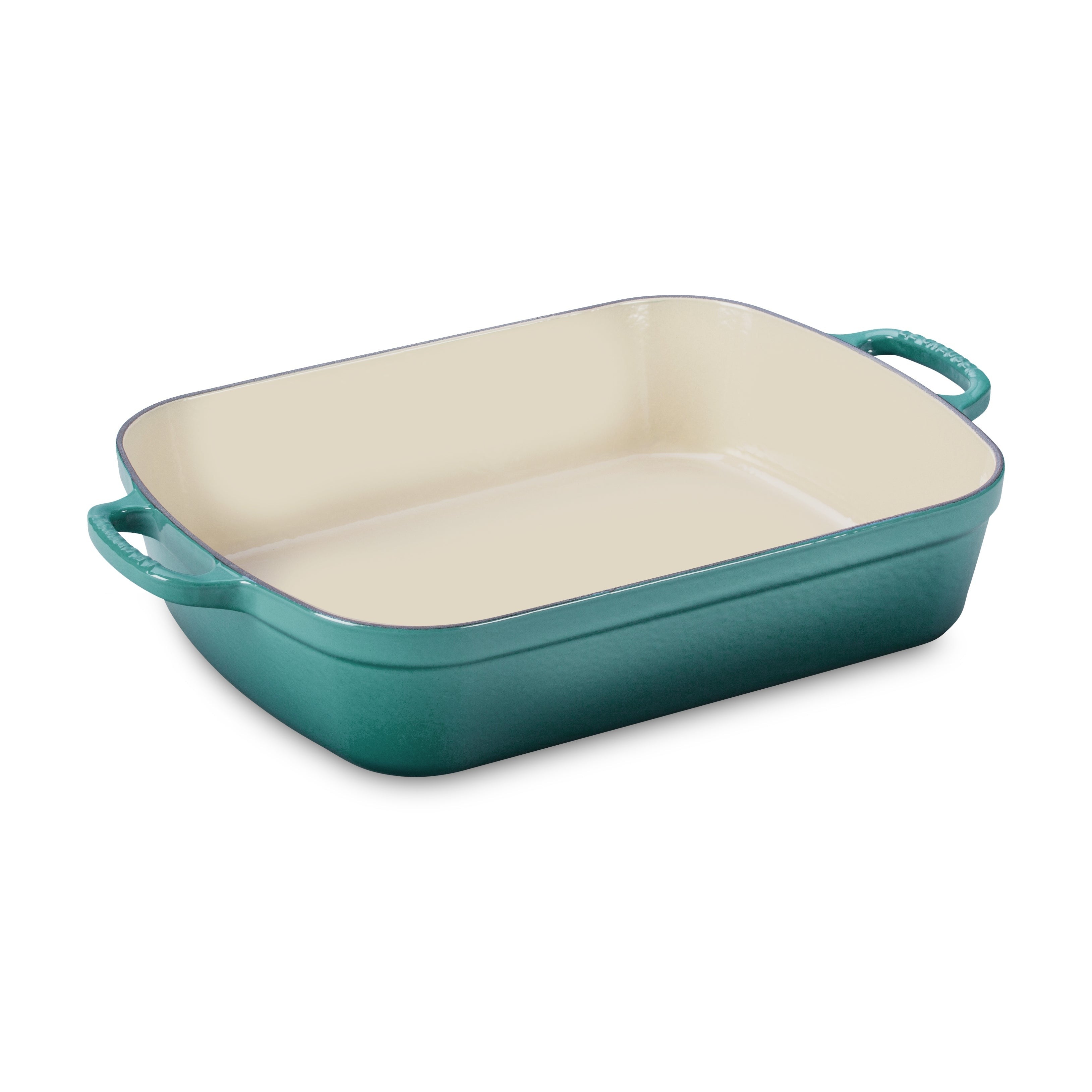 Le Creuset Signature Cast Iron Bleu Riviera Roasting Pan, 12.75x9.75"