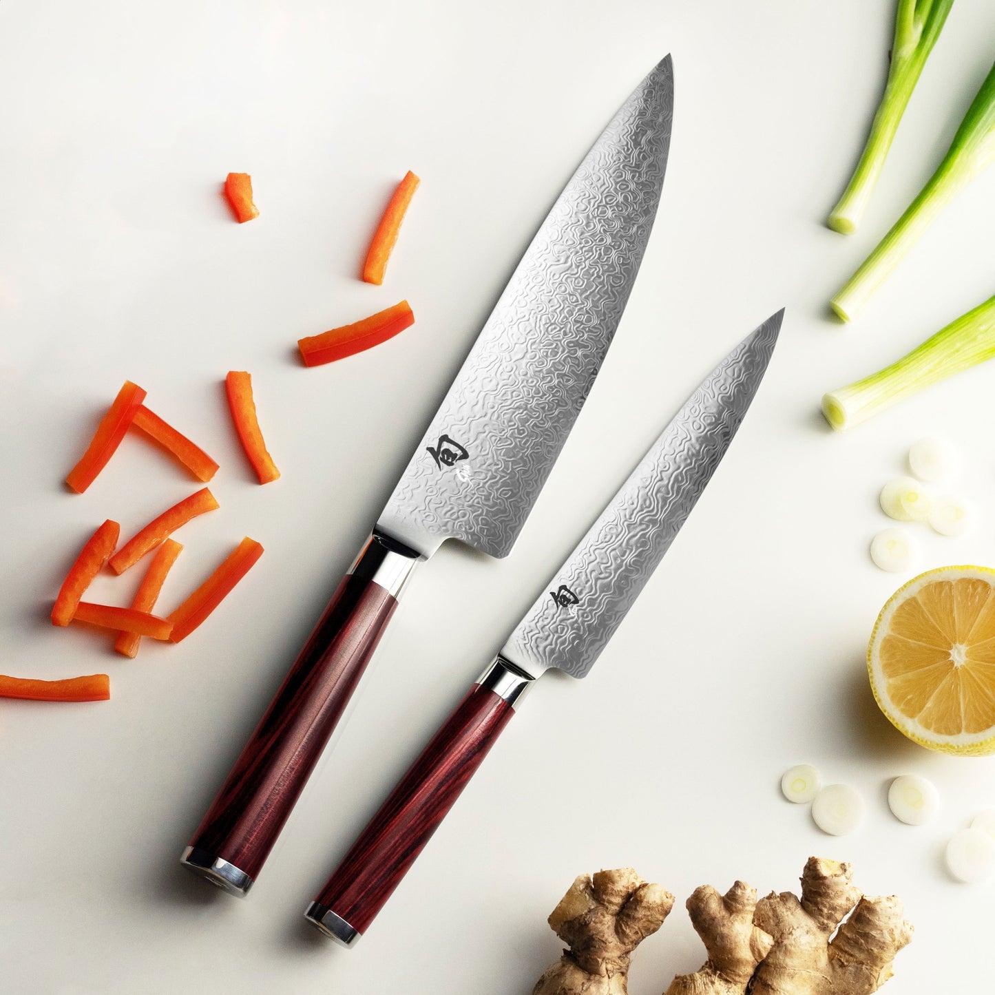 Shun Kohen Dual Core Chef's & Utility Knife Set with Sheaths & Case