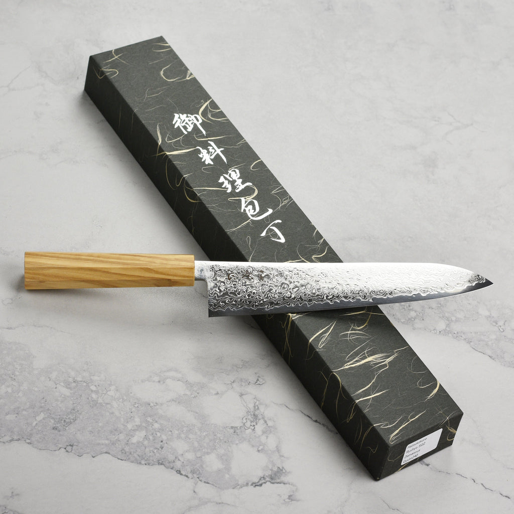 Hatsukokoro Ryuhyo SG2 Damascus 9.4" Gyuto, Olivewood