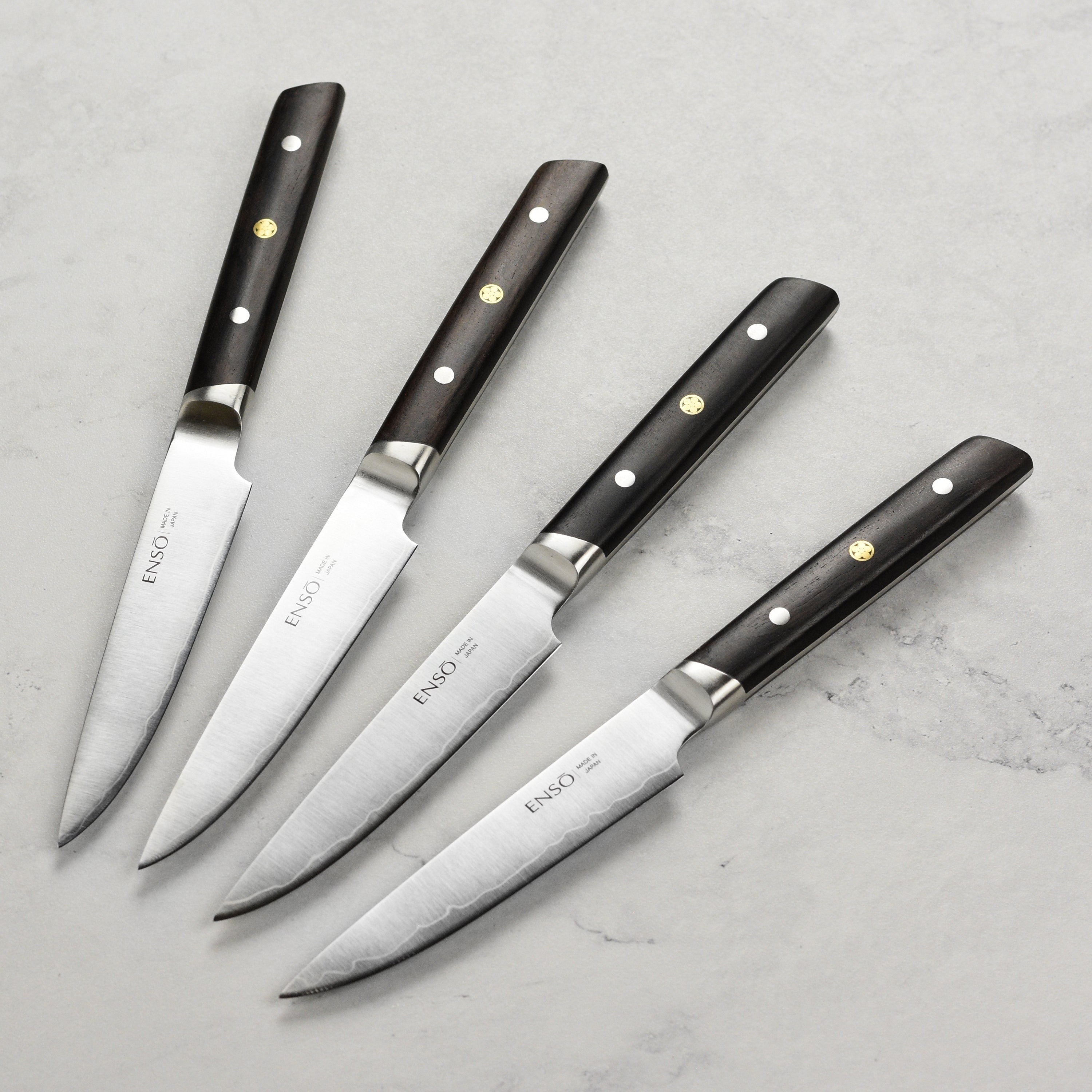 Enso Modern 4 Piece Steak Knife Set, Ebony