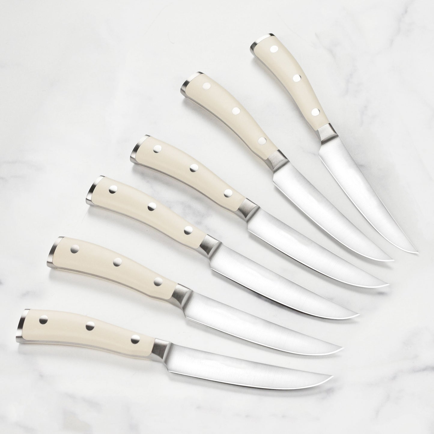 Wusthof Classic Ikon Creme 6 Piece Steak Knife Set with Wood Case