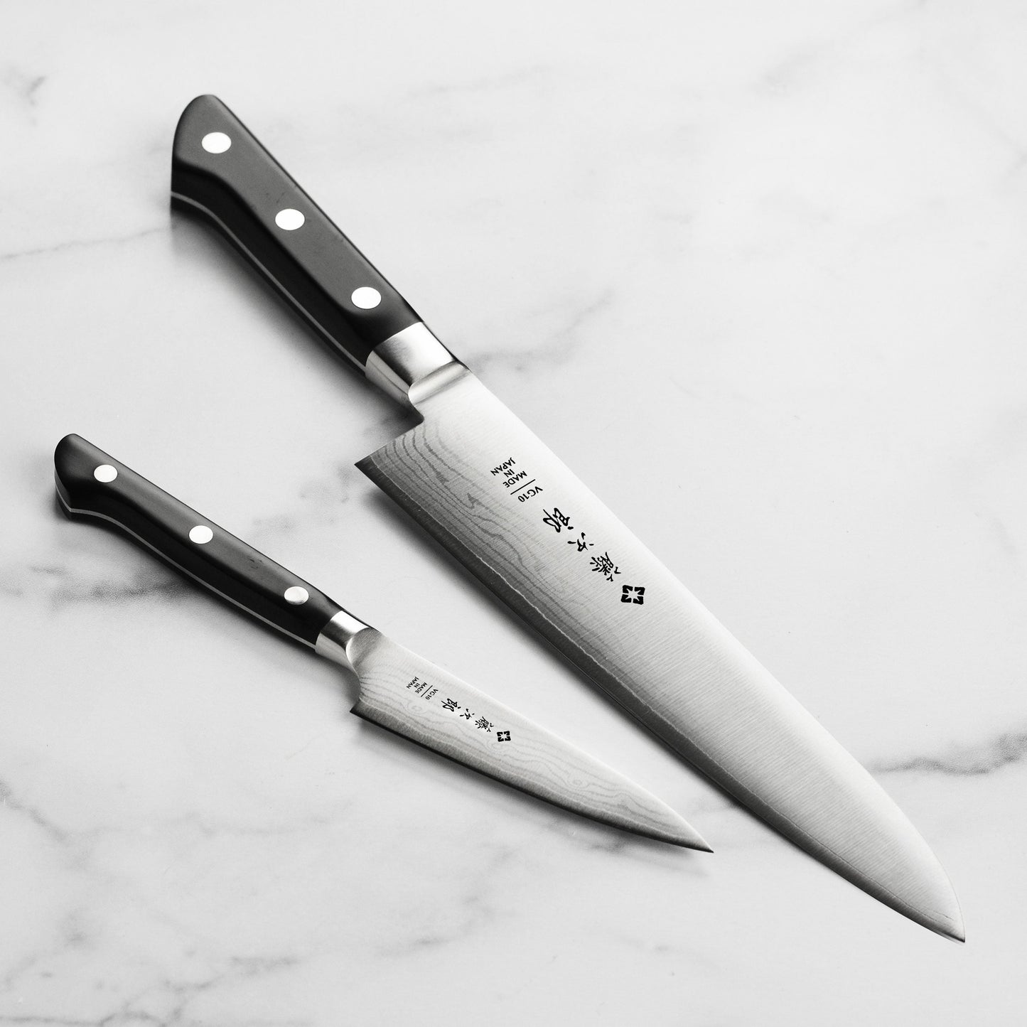 Tojiro Classic Damascus 2 Piece Chef's & Paring Knife Set