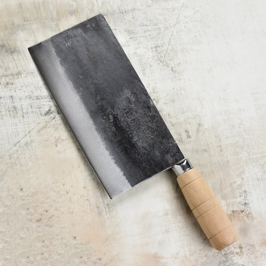 Sentan Forged Shirogami #2 Stainless Clad 7.5" Chinese Cleaver, Kurouchi