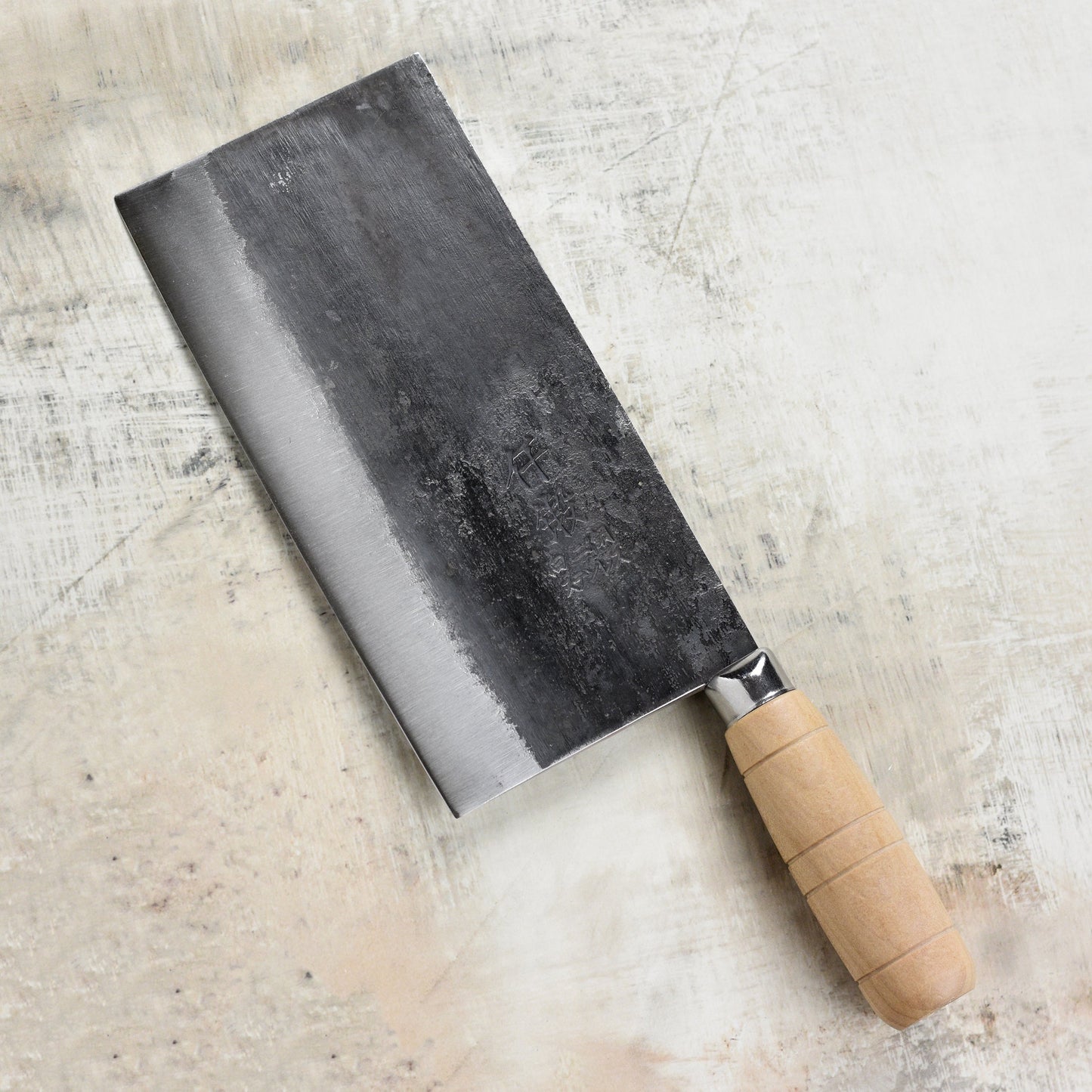 Sentan Forged Shirogami #2 Stainless Clad 7.5" Chinese Cleaver, Kurouchi