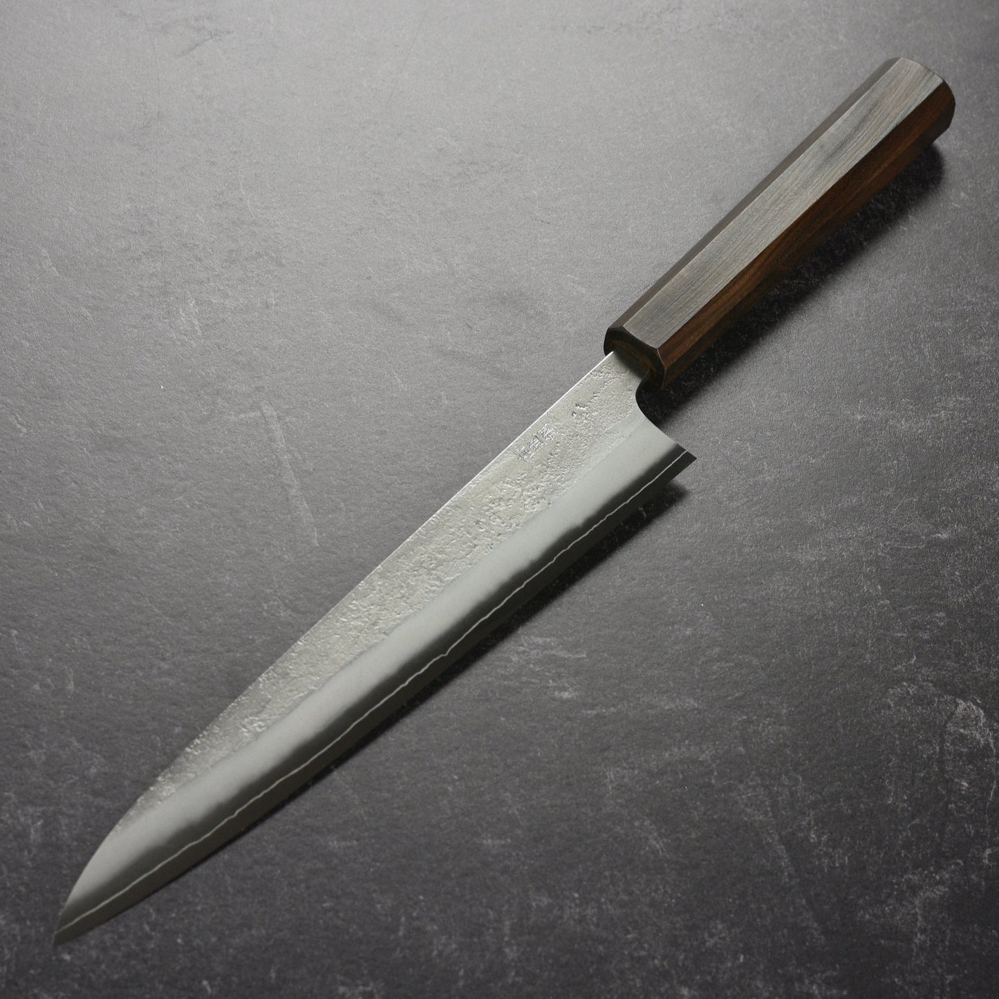 Yoshikane SKD Nashiji Stainless Clad 9.4" Sujihiki, Bubinga