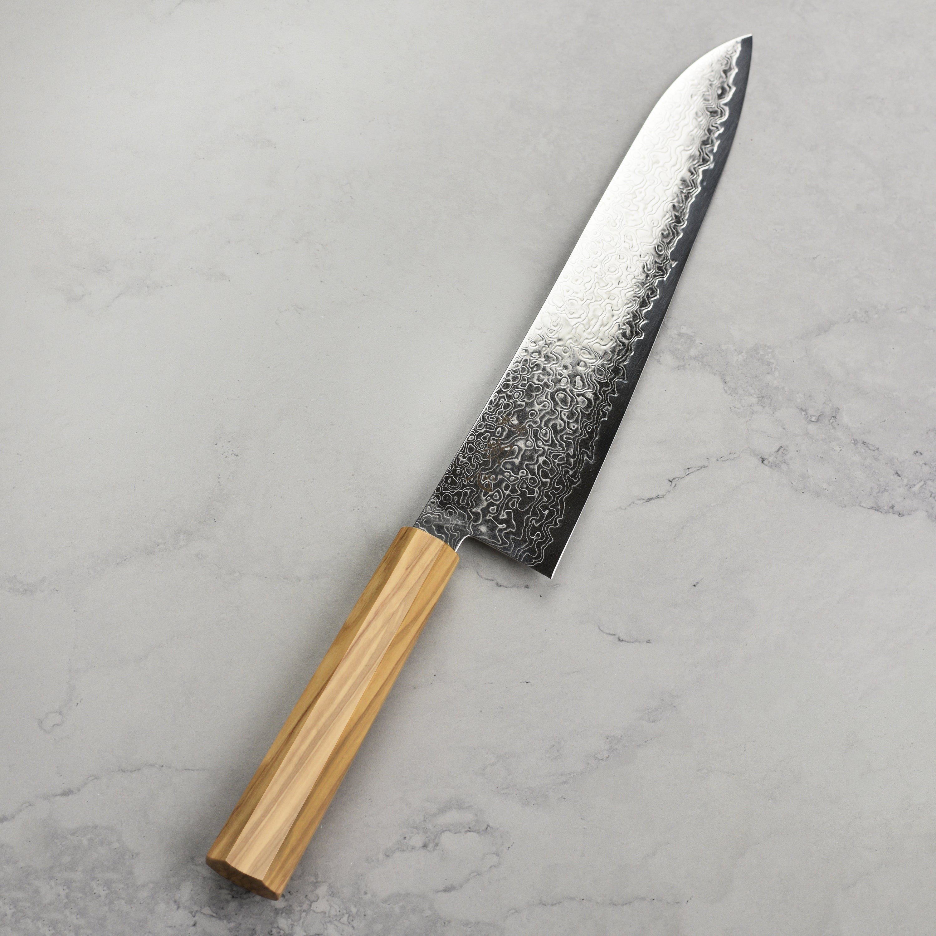 Hatsukokoro Ryuhyo SG2 Damascus 9.4" Gyuto, Olivewood