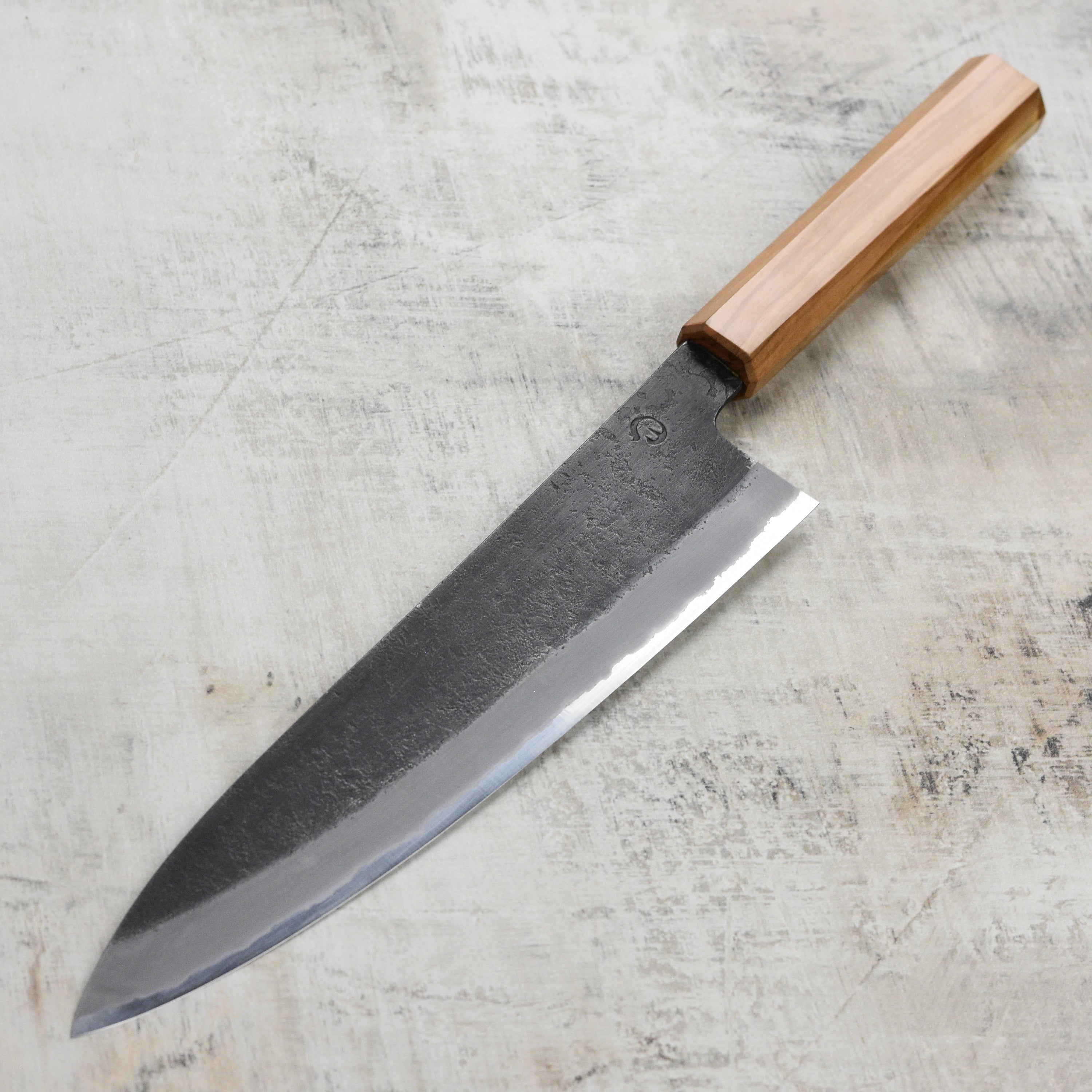Hozan Tomoe x Hinoura Shirogami #2 Kurouchi 9.4" Gyuto
