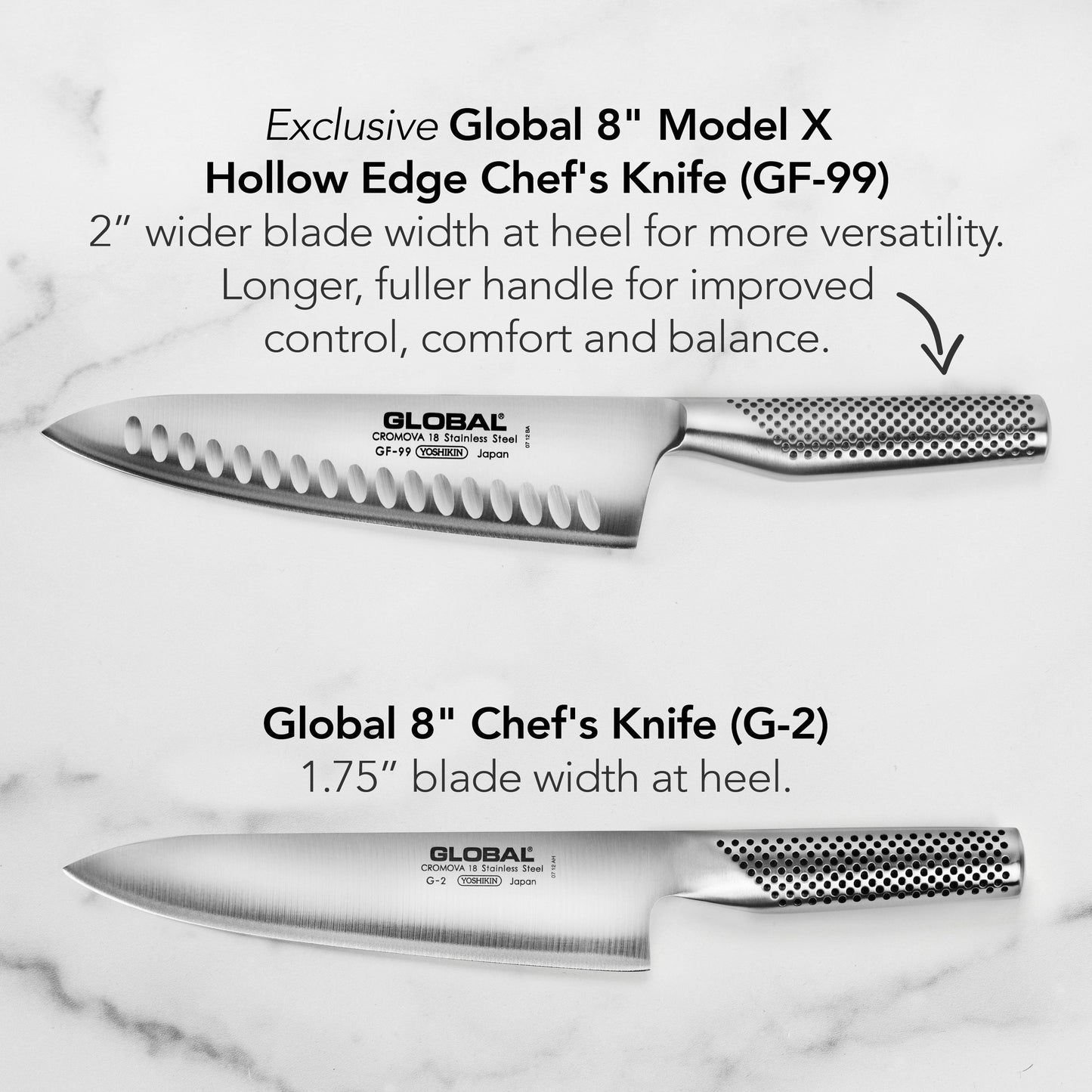 Global Model X 8" Hollow Edge Chef's Knife