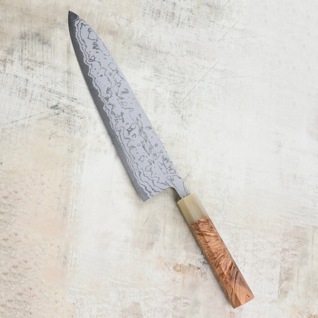 Shiro Kamo Shirogami #2 Damascus 9.4" Gyuto