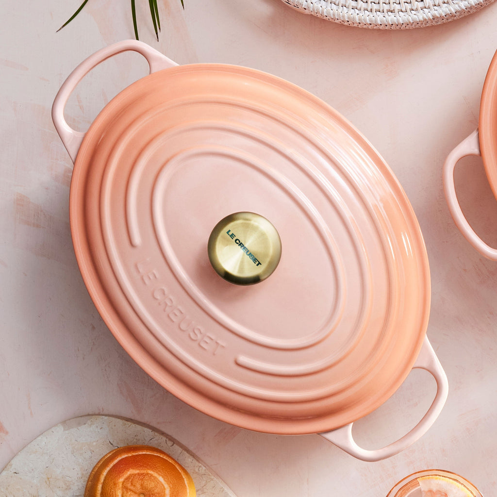 Le Creuset Signature Cast Iron Peche Oval Dutch Oven & Skillet Set