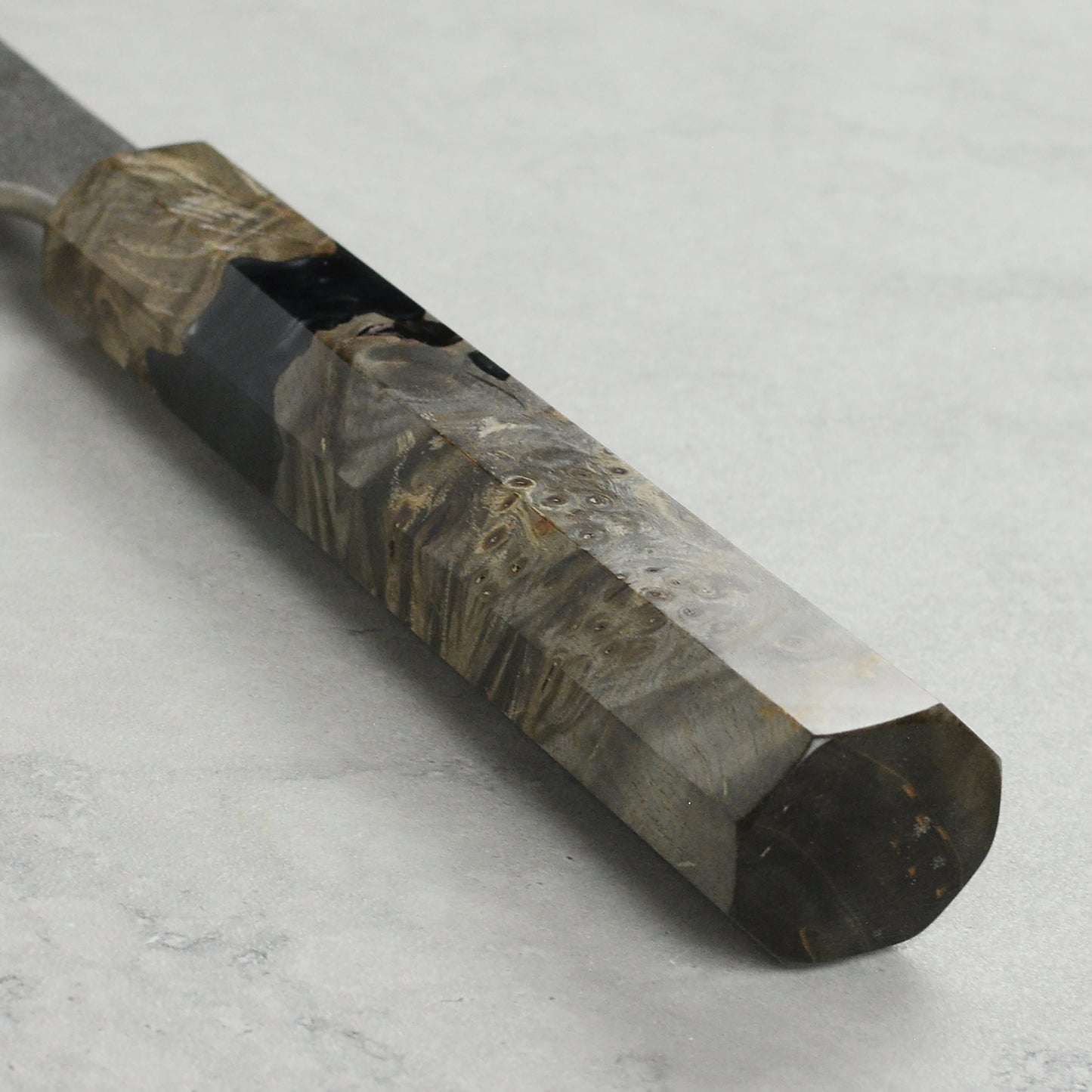 Yoshikane SKD Nashiji Stainless Clad 9.4" Gyuto, Stabilized Birch