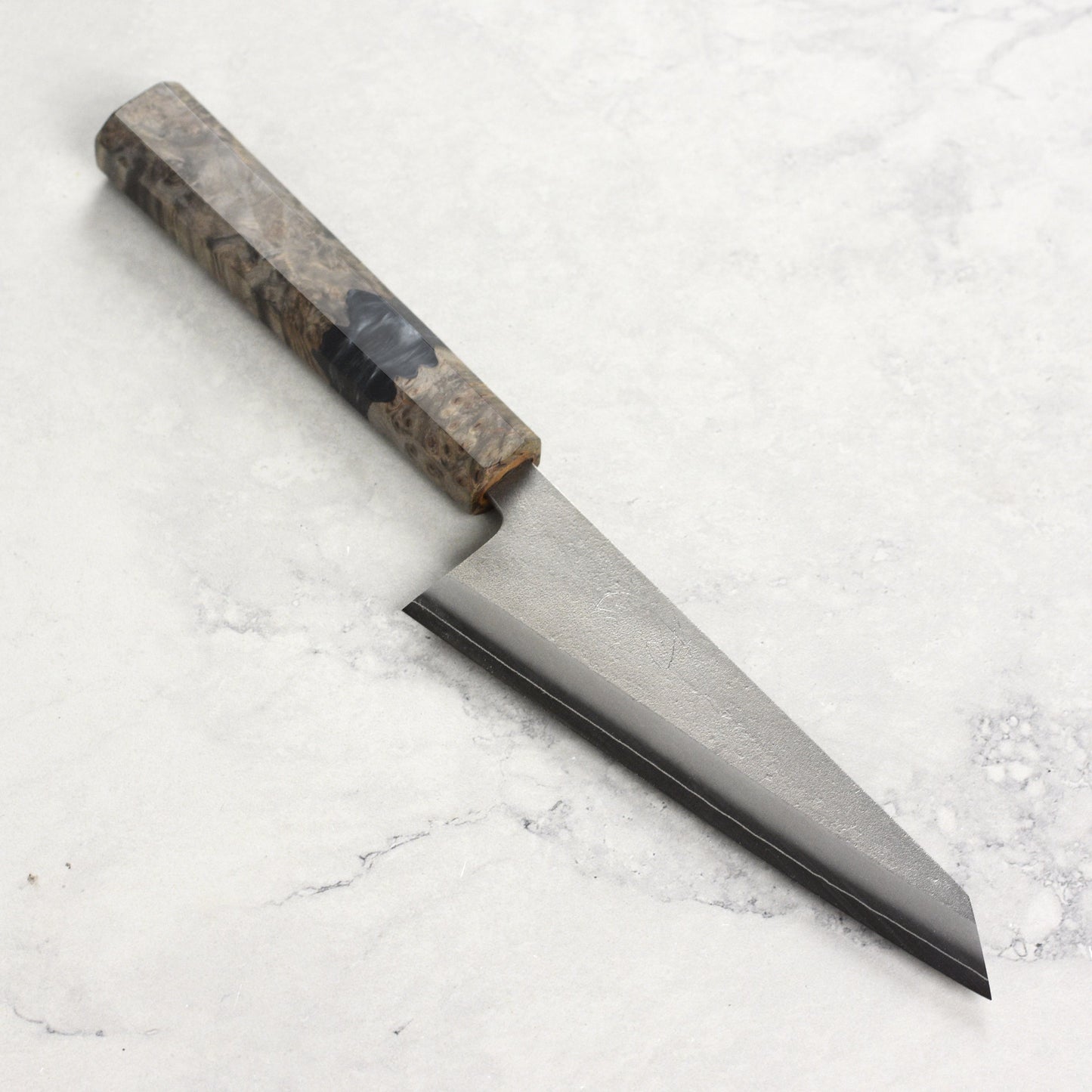 Yoshikane SKD Nashiji Stainless Clad 5.9" Honesuki, Stabilized Birch